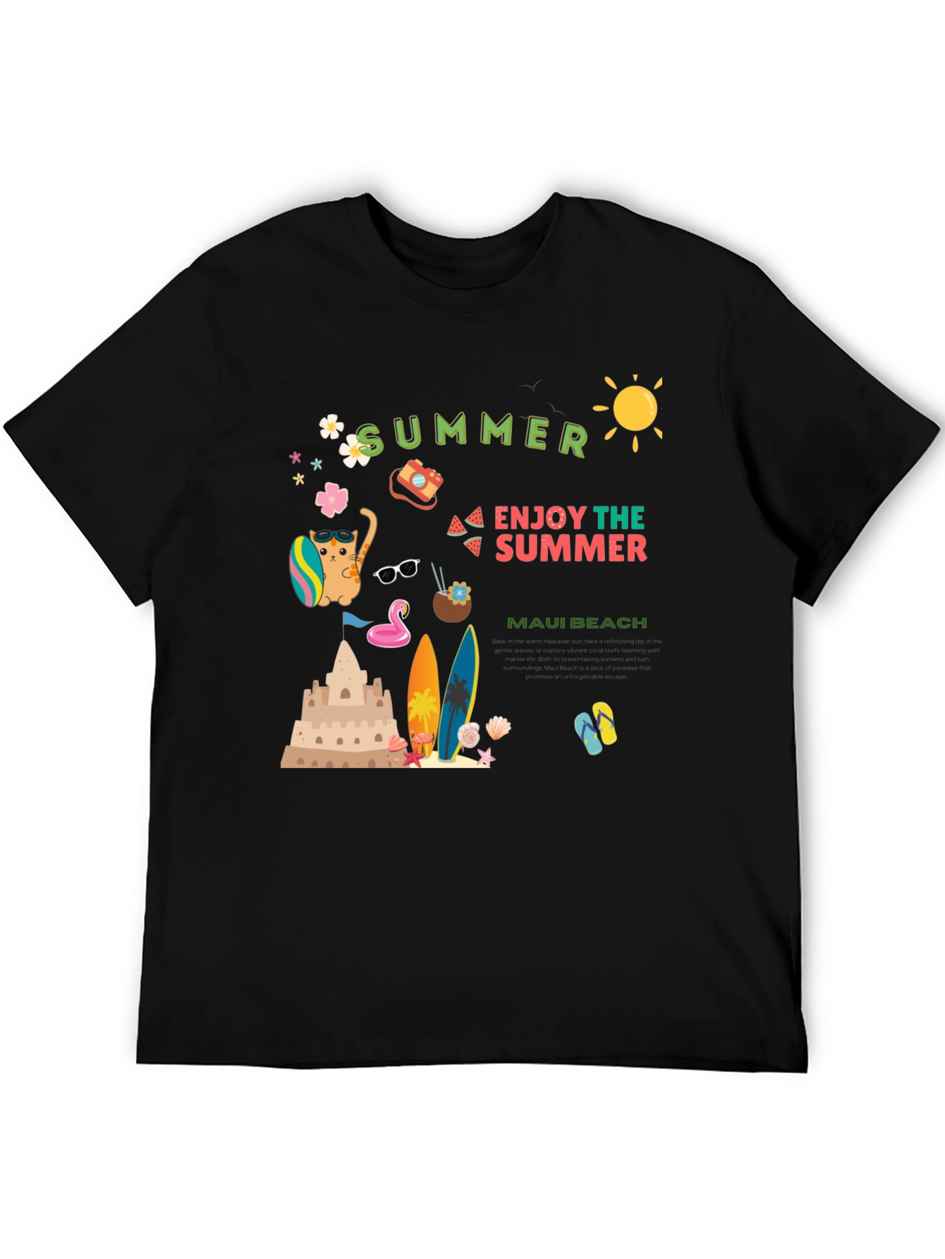 Summer Maui Beach Graphic T-Shirt