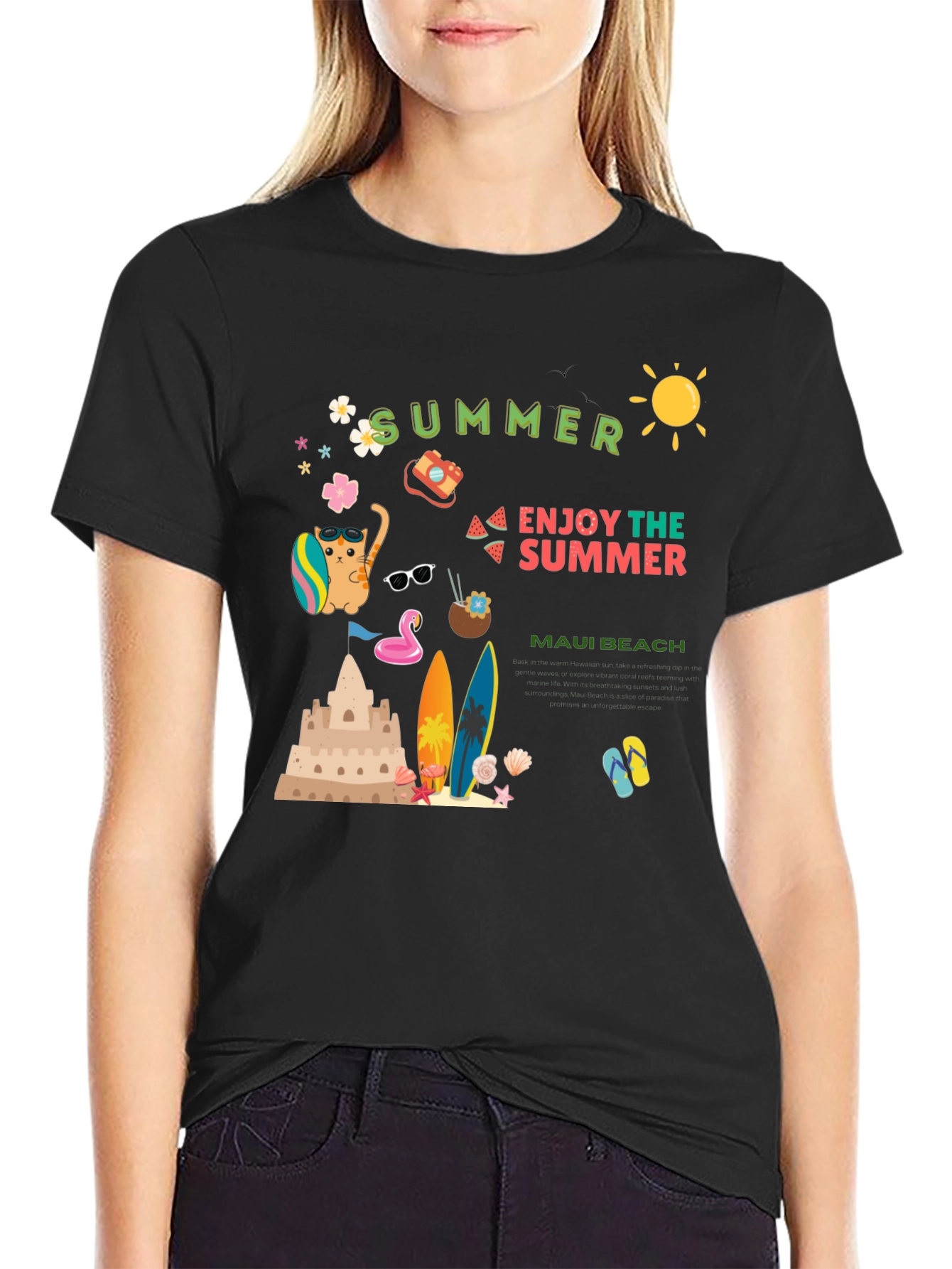 Summer Maui Beach Graphic T-Shirt