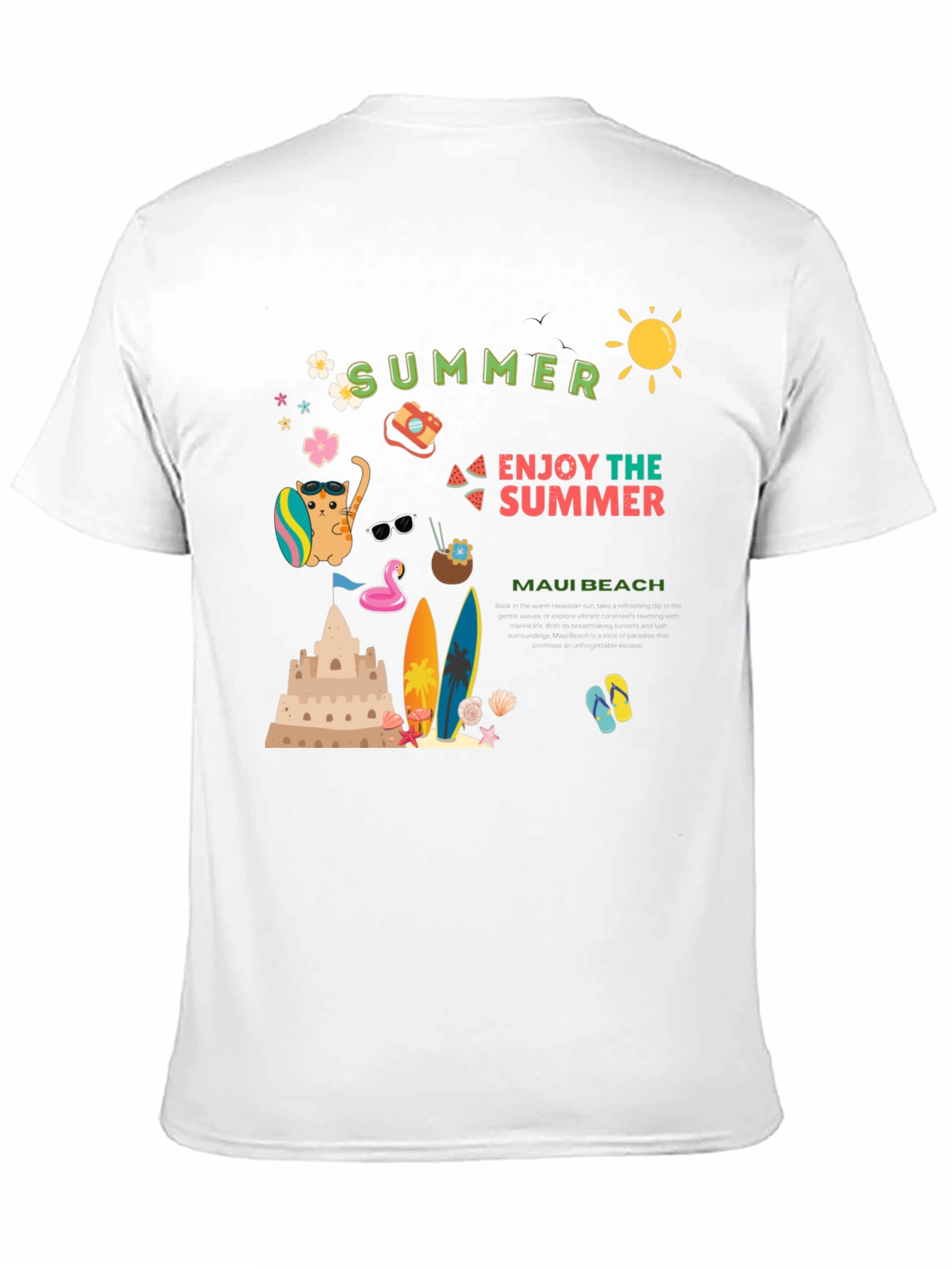 Summer Maui Beach Graphic T-Shirt