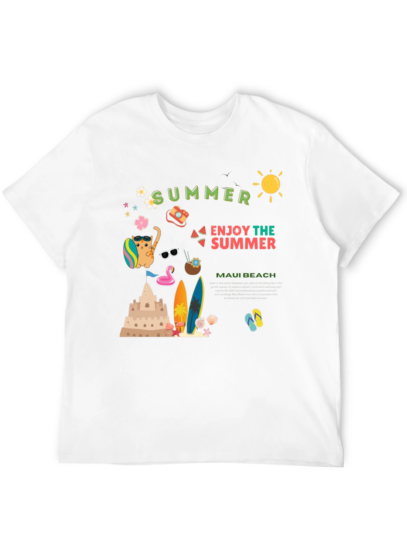 Summer Maui Beach Graphic T-Shirt