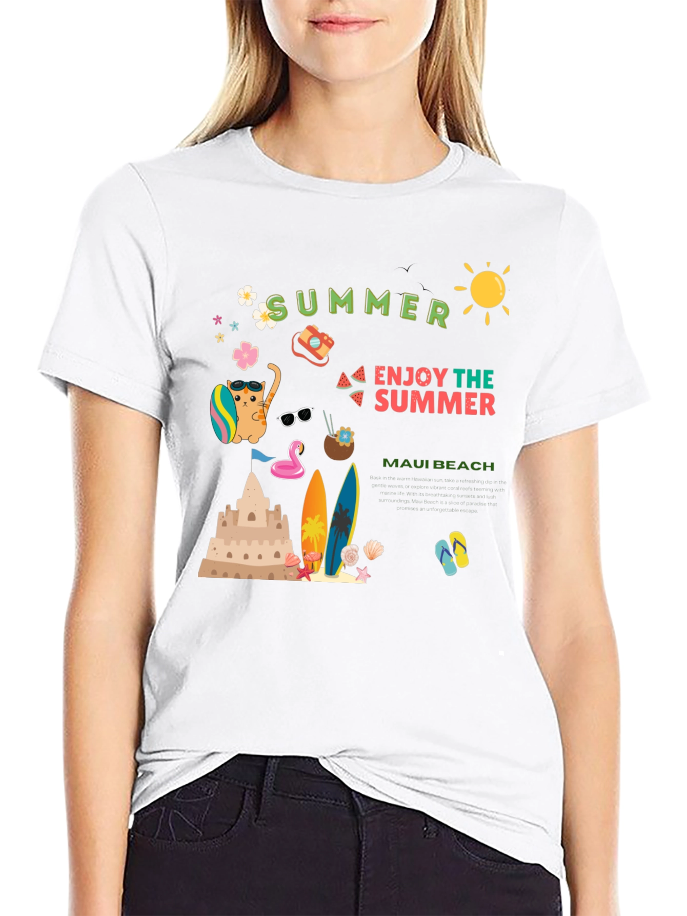 Summer Maui Beach Graphic T-Shirt