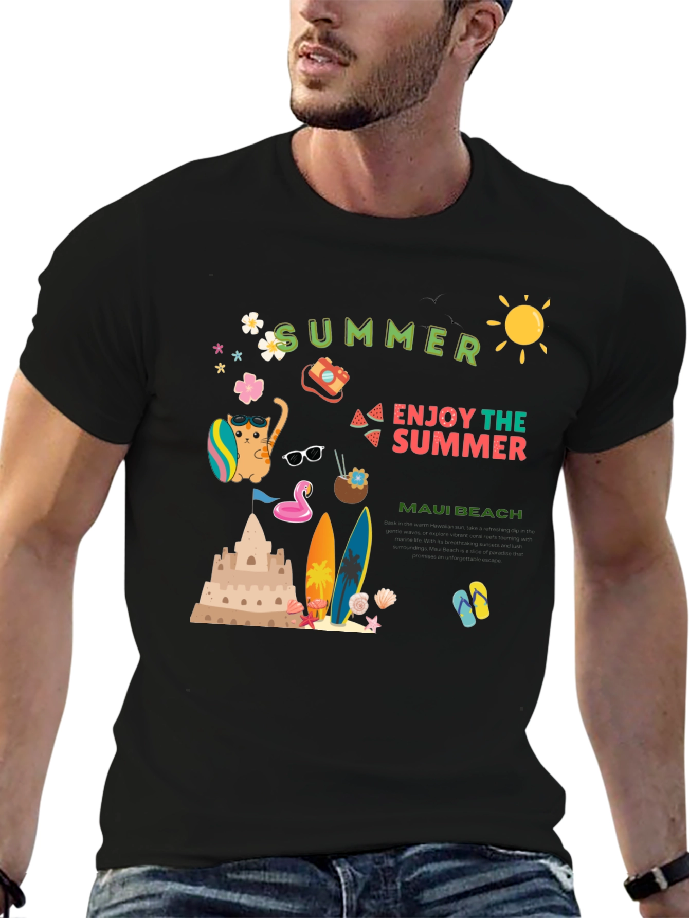 Summer Maui Beach Graphic T-Shirt