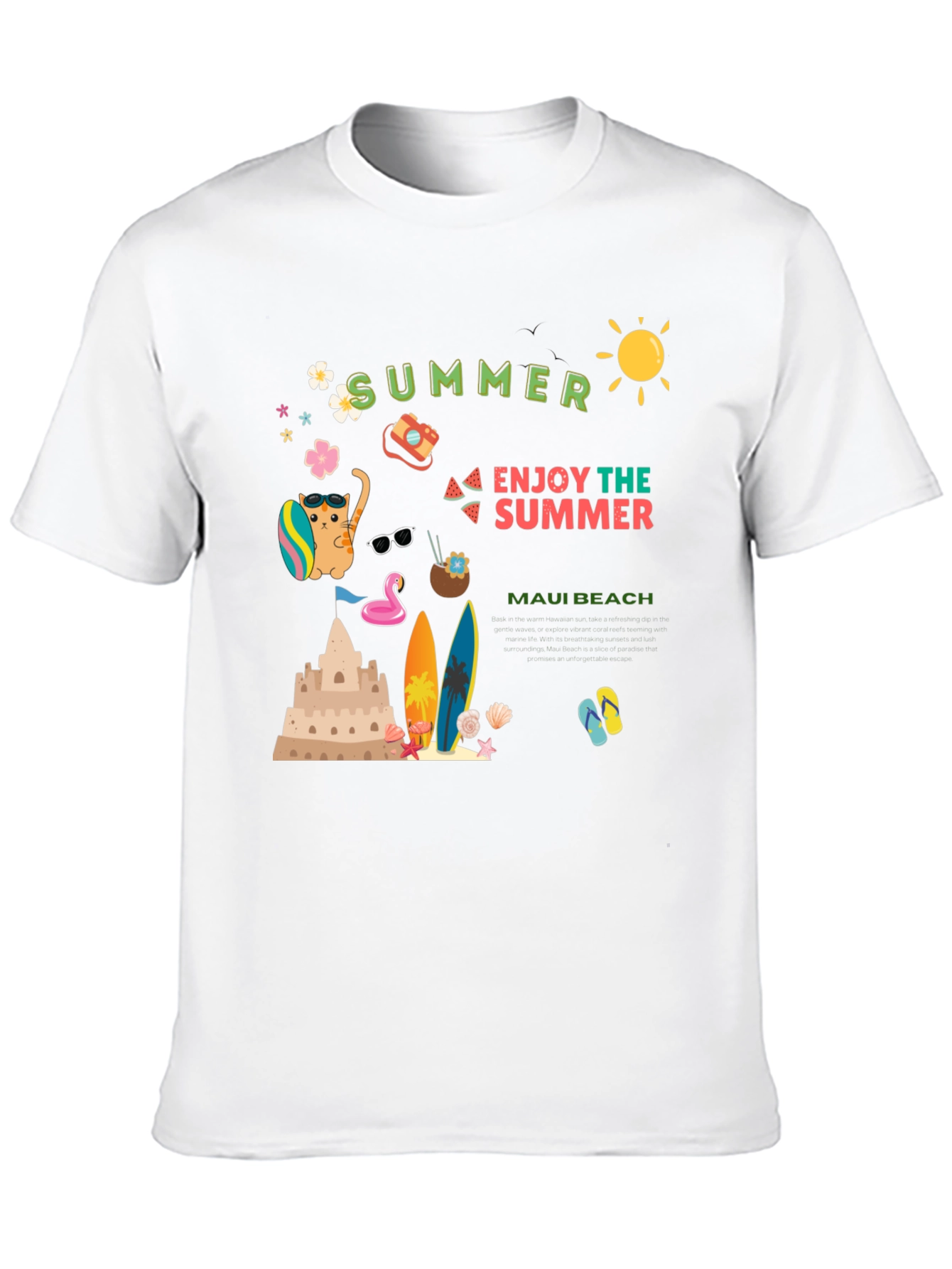 Summer Maui Beach Graphic T-Shirt