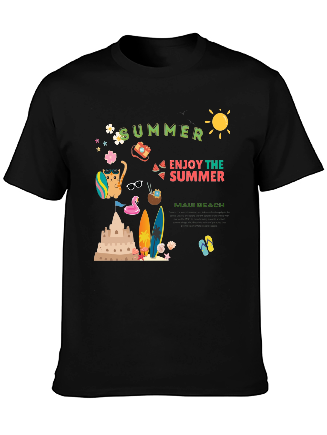 Summer Maui Beach Graphic T-Shirt