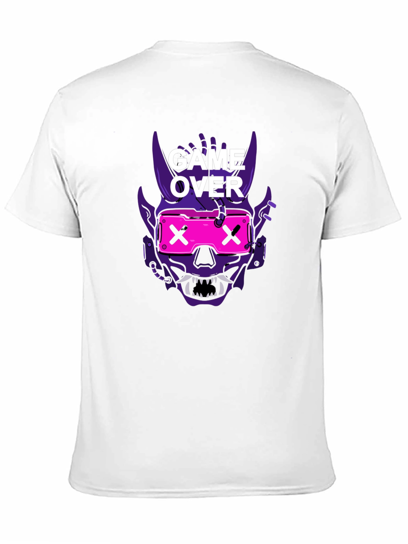 Game Over Oni Skull Cyberpunk T-Shirt