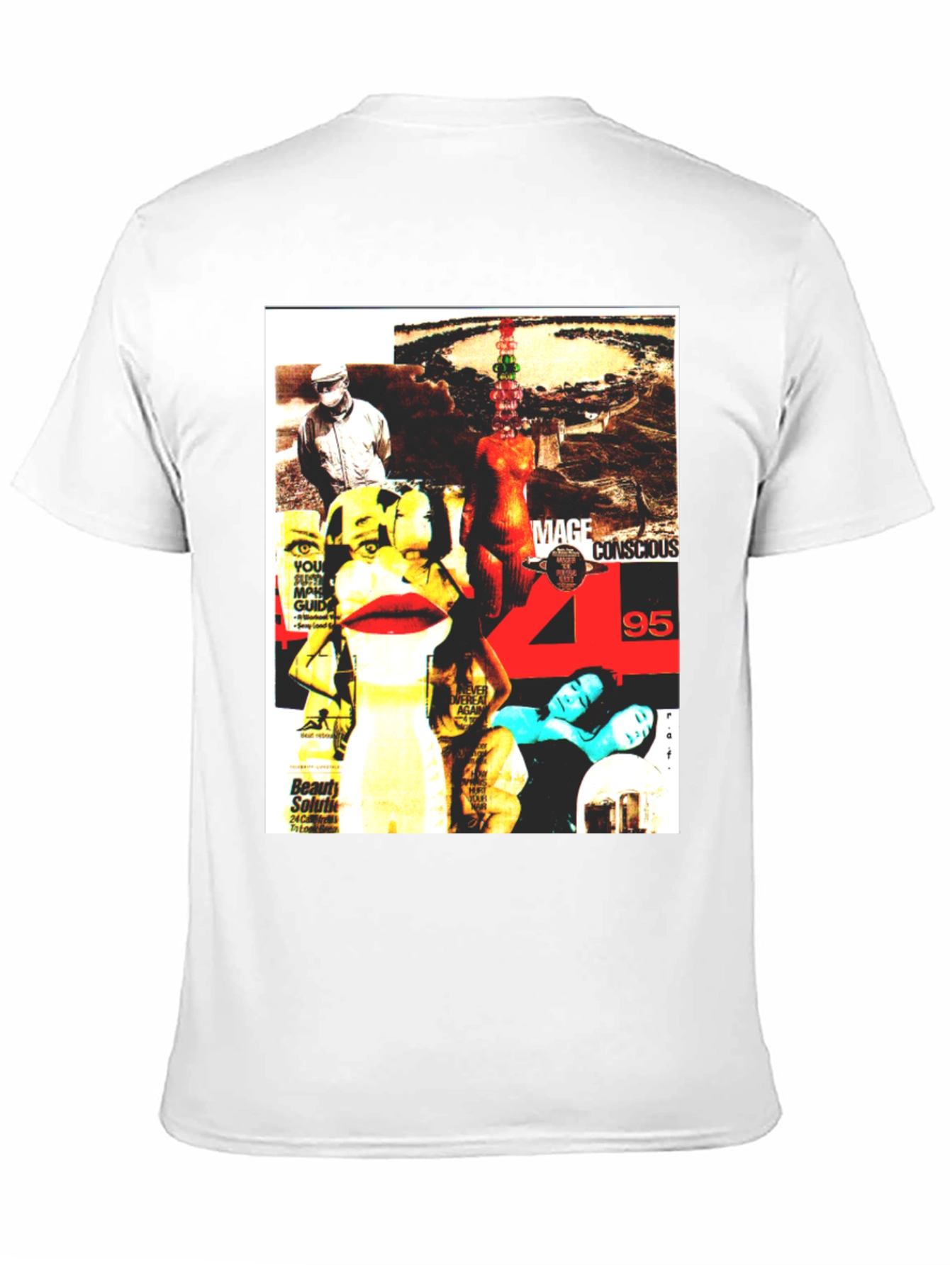 Graphic Print T-Shirt - Edgy Collage Design