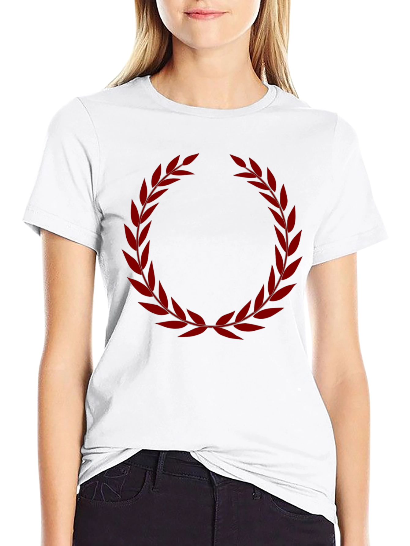 Laurel Wreath Graphic Tee - Black Cotton