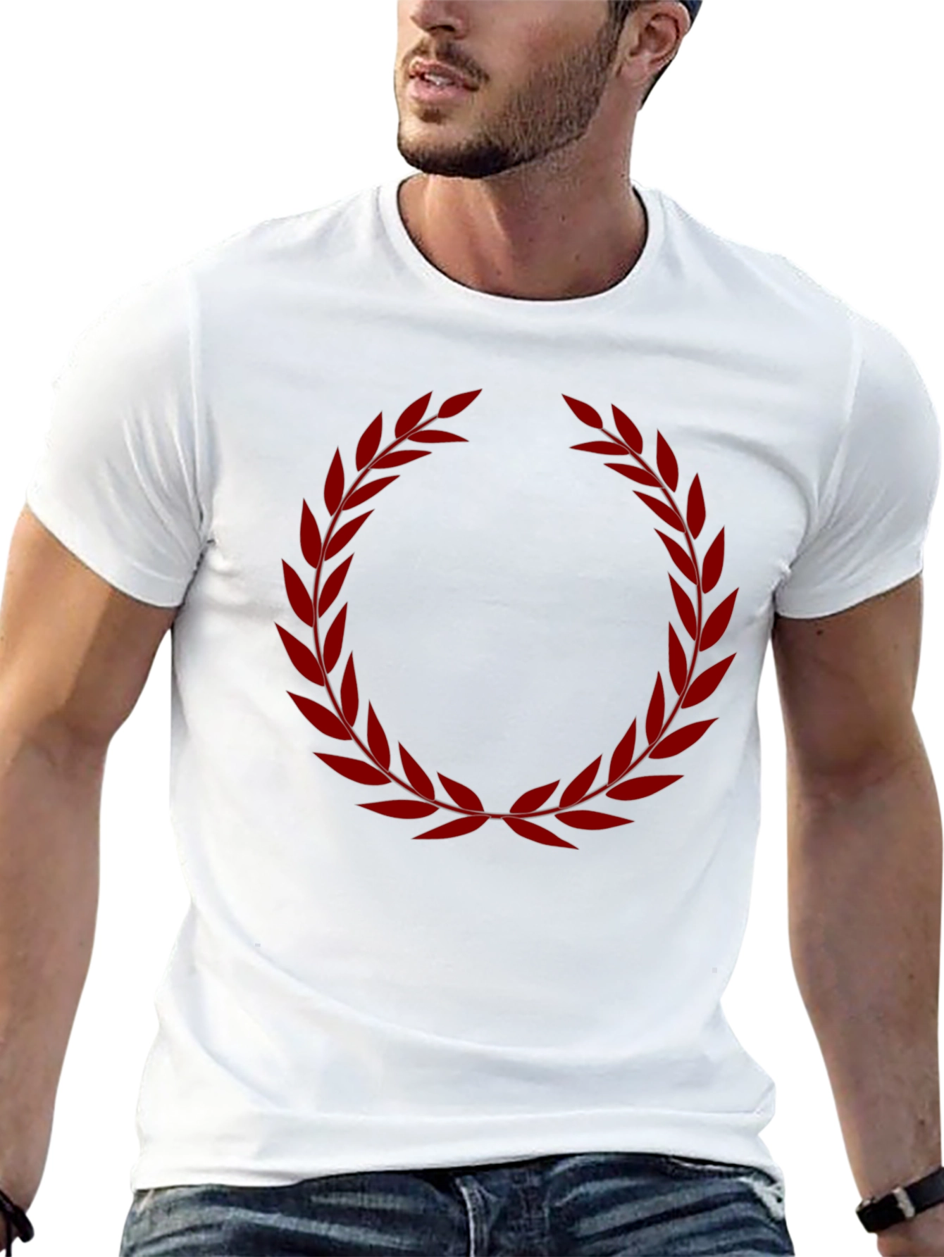 Laurel Wreath Graphic Tee - Black Cotton