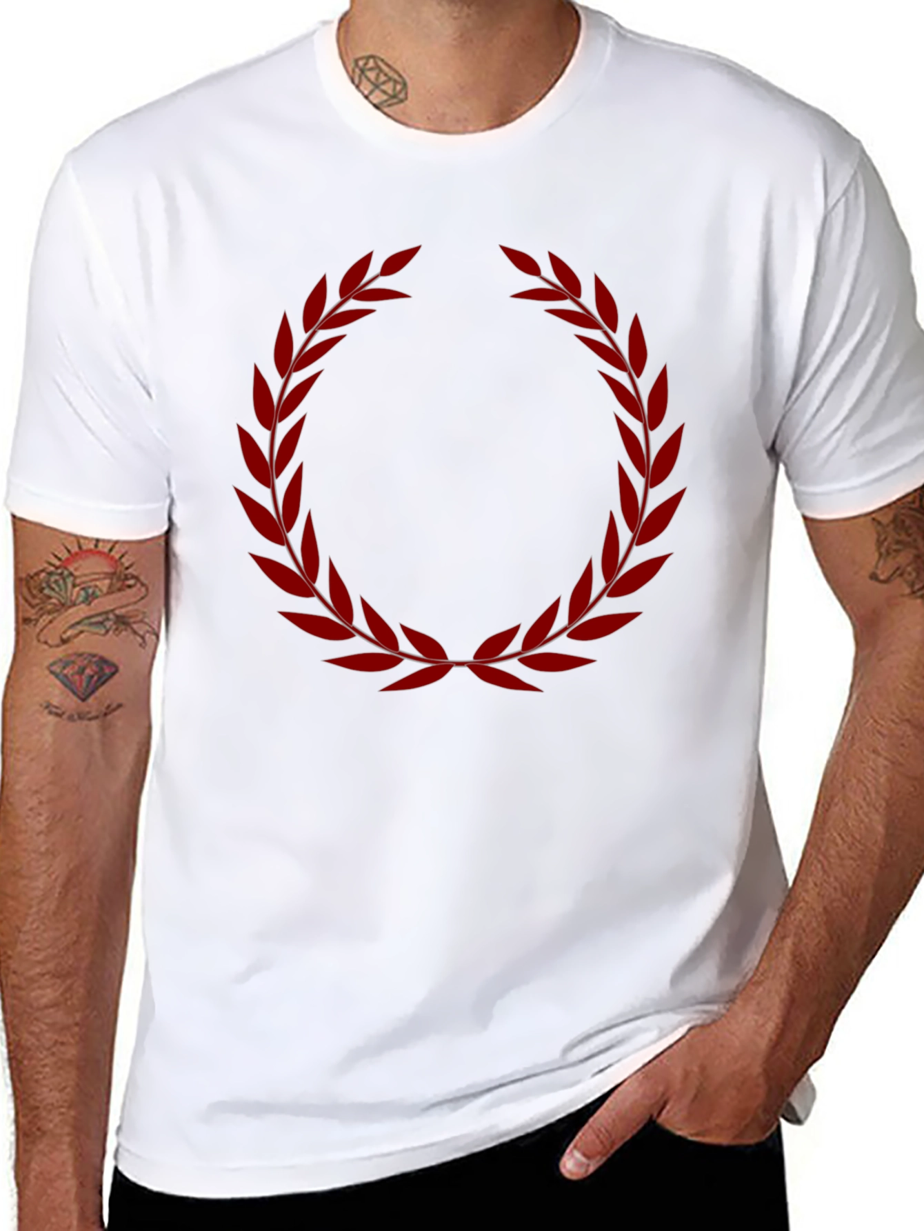 Laurel Wreath Graphic Tee - Black Cotton
