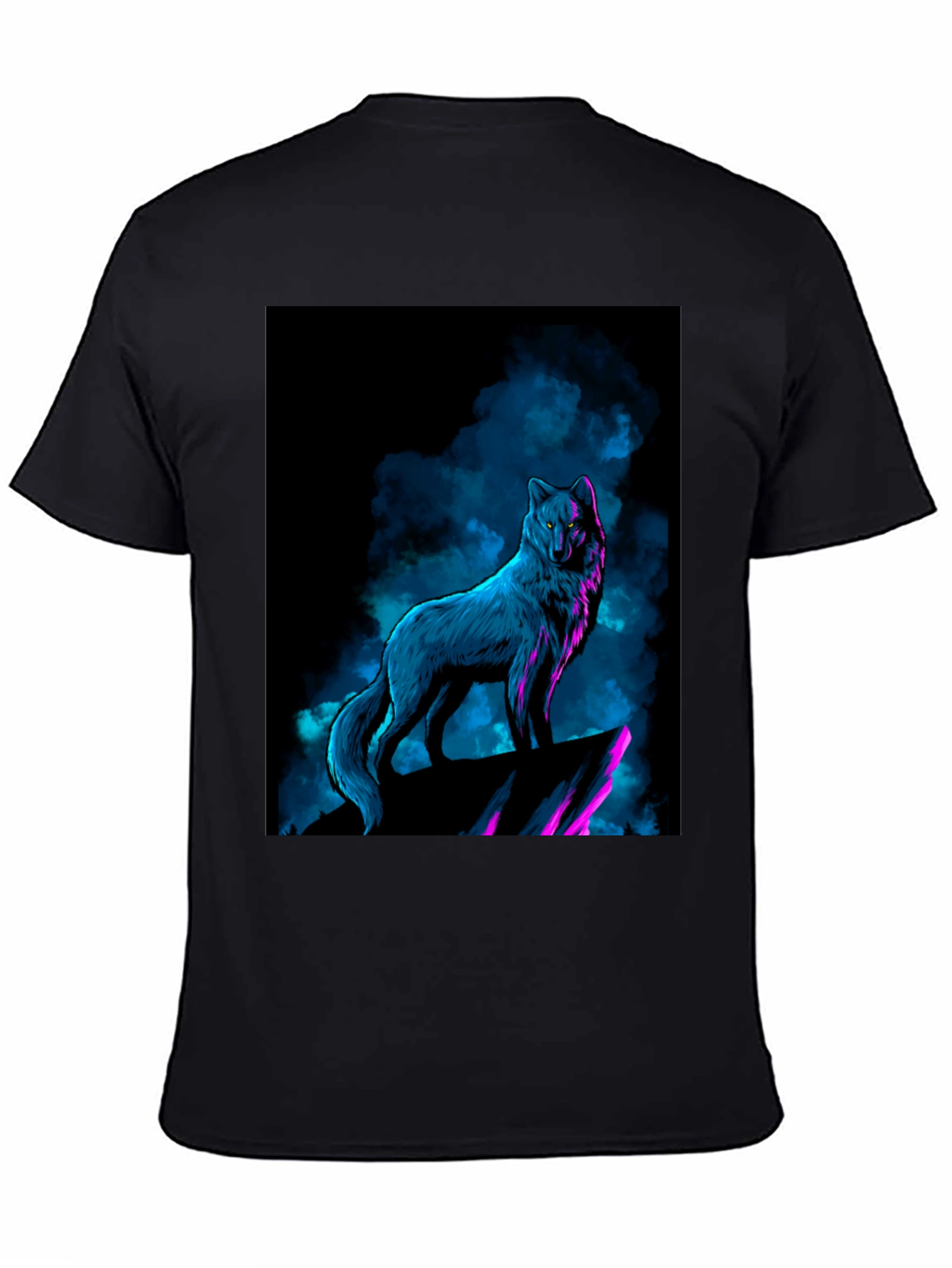 Wolf Graphic Tee - Neon Blue & Purple