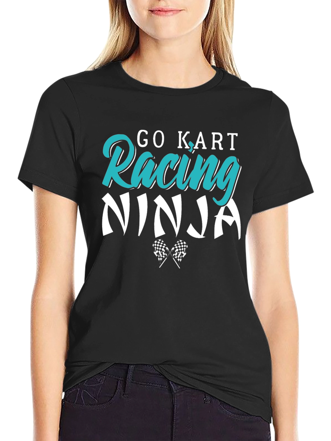 Go Kart Racing Ninja T-Shirt - Black