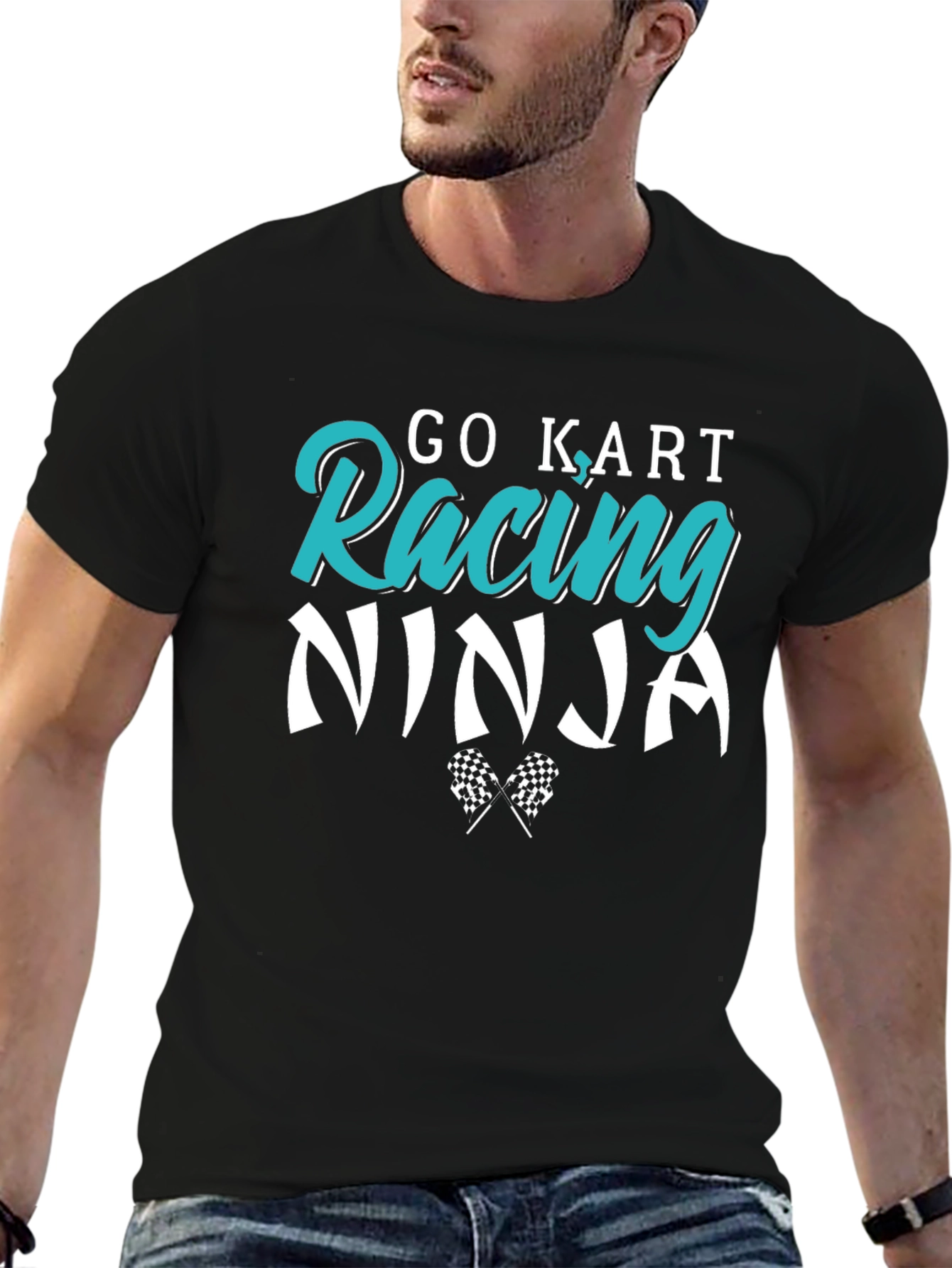 Go Kart Racing Ninja T-Shirt - Black
