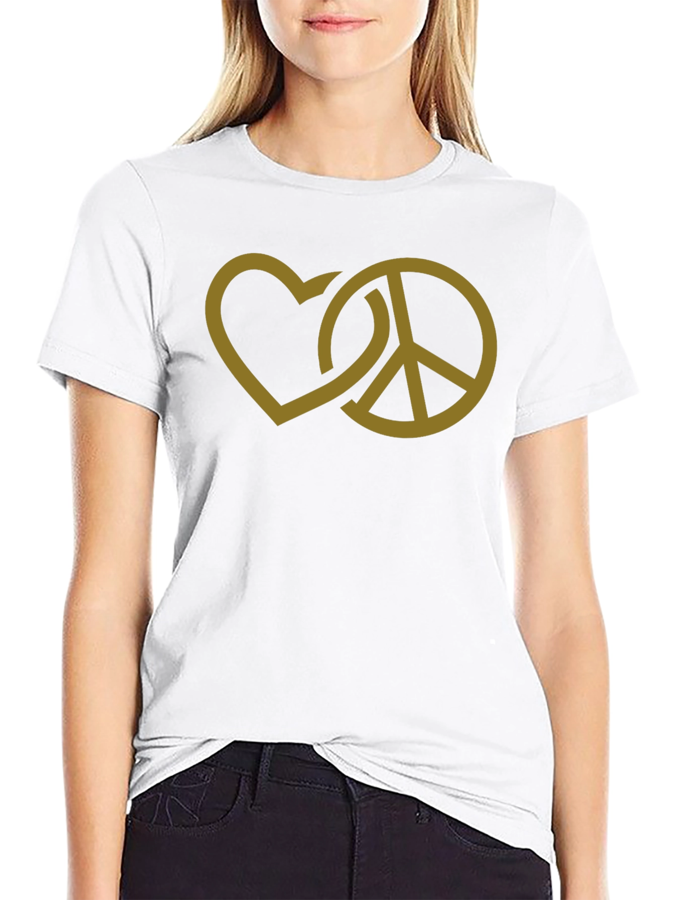 Peace and Love Graphic T-Shirt - Black