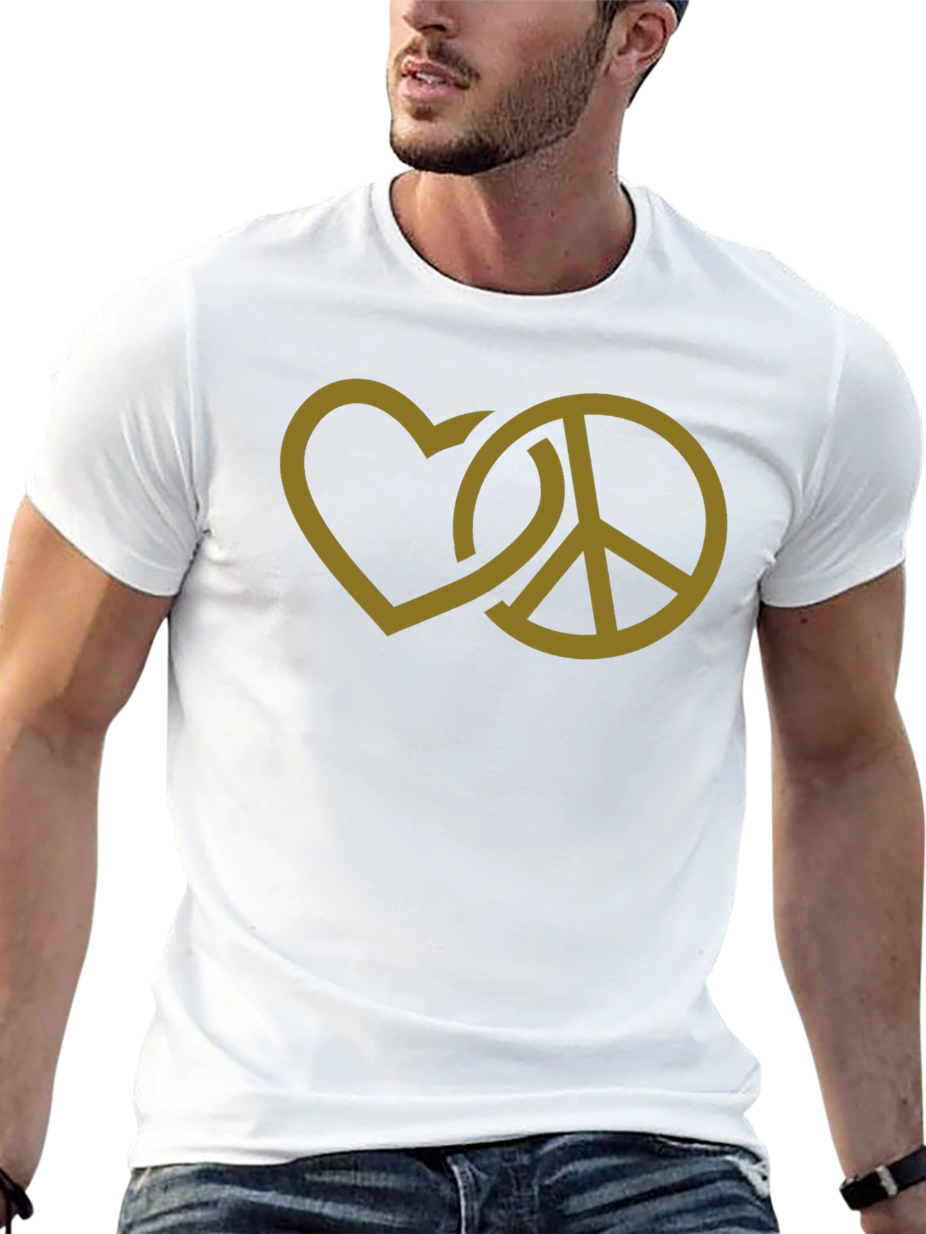 Peace and Love Graphic T-Shirt - Black