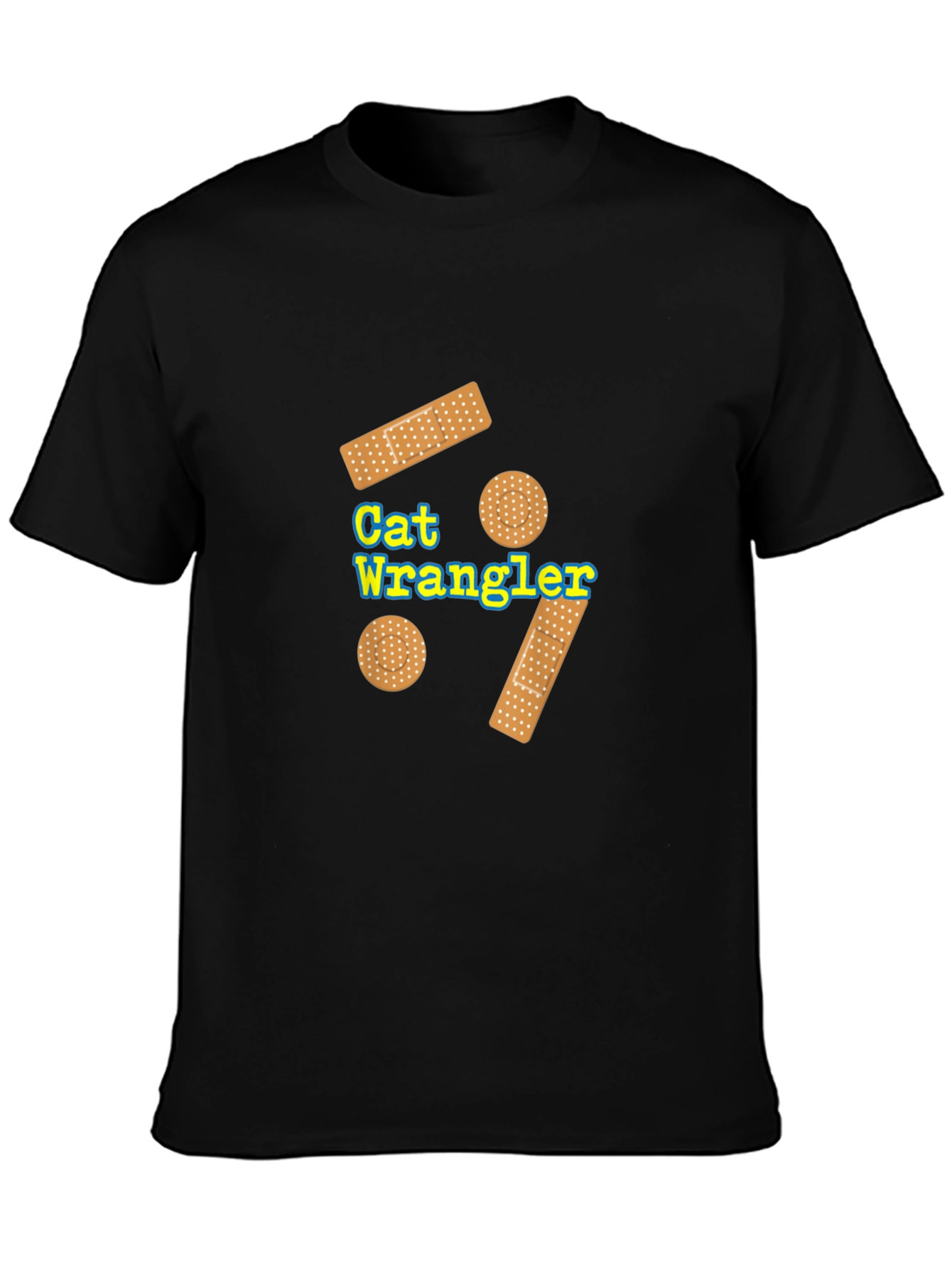 Cat Wrangler T-Shirt Bandage Humor Graphic