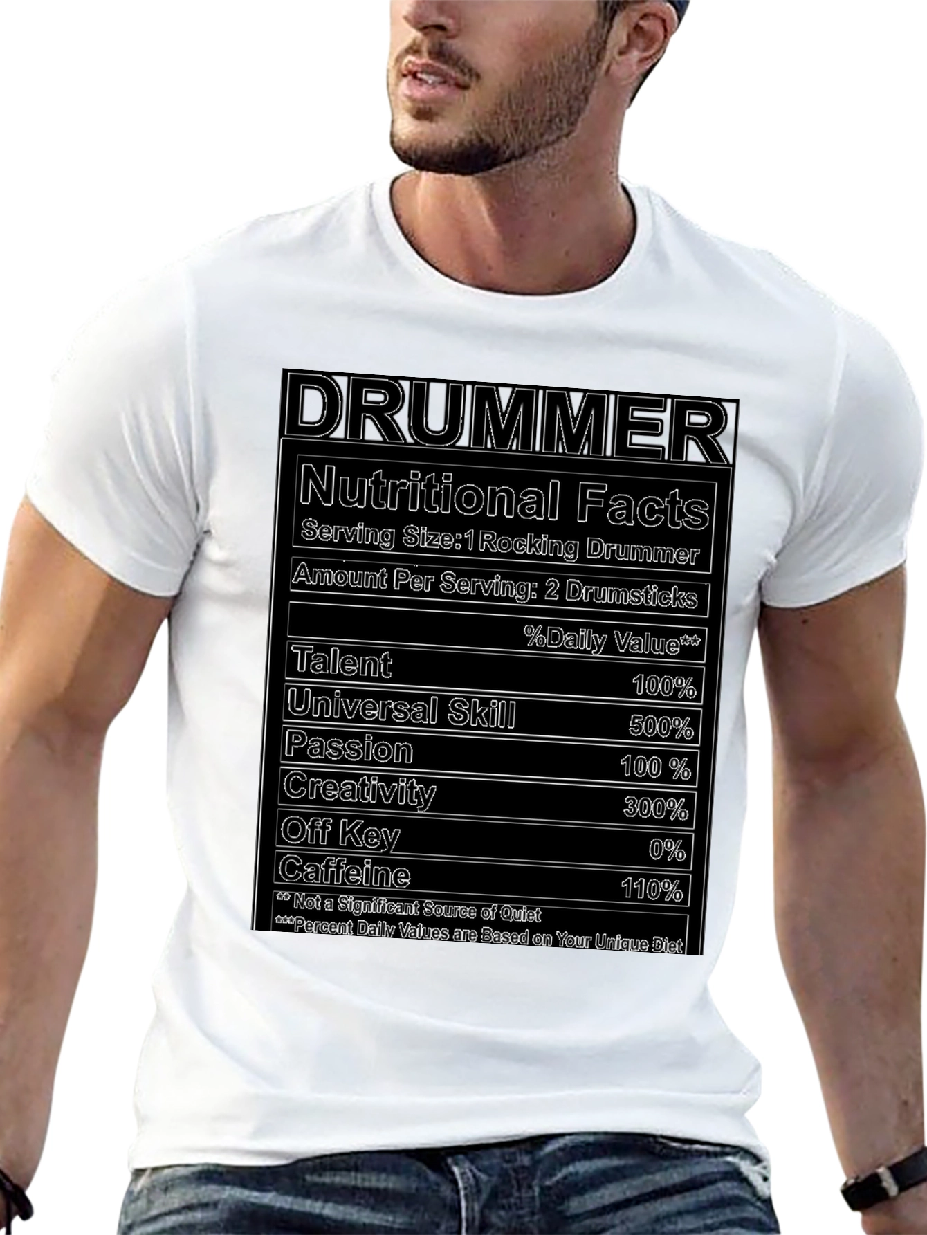 Drummer Nutritional Facts T-Shirt