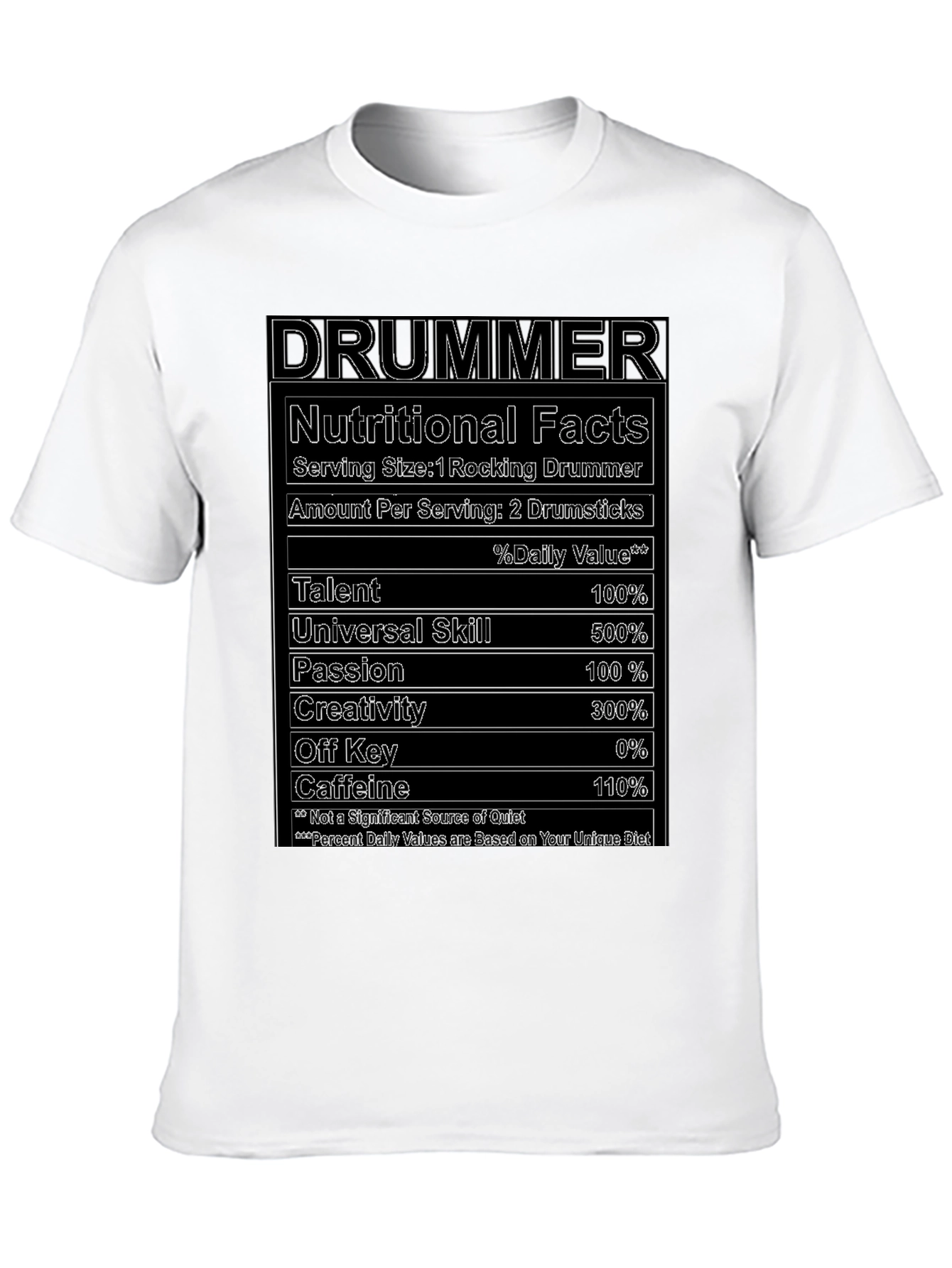 Drummer Nutritional Facts T-Shirt