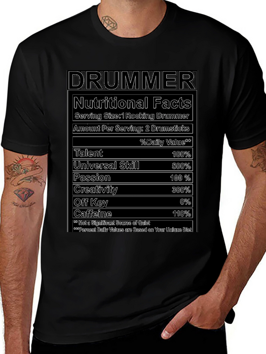 Drummer Nutritional Facts T-Shirt