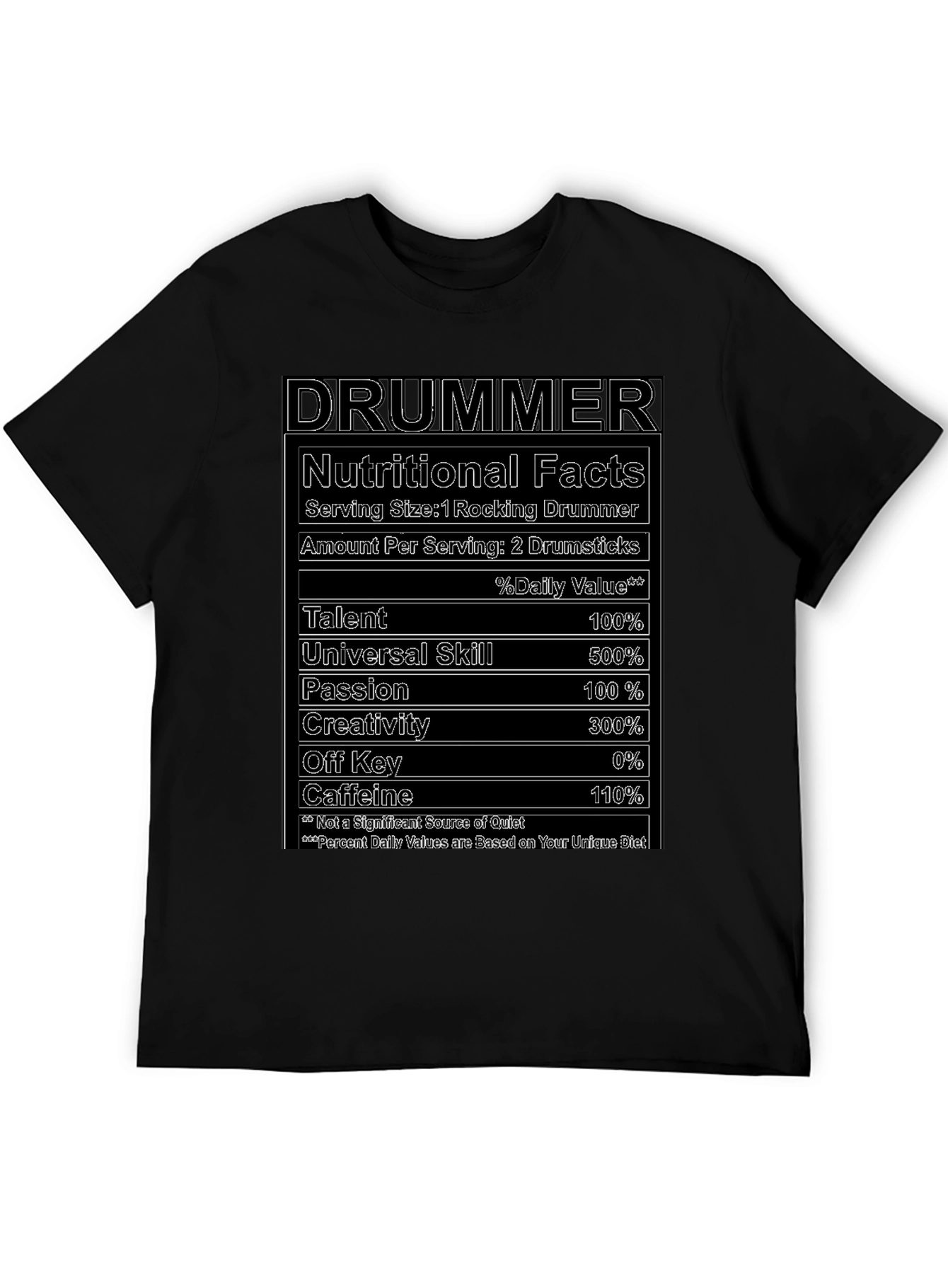 Drummer Nutritional Facts T-Shirt