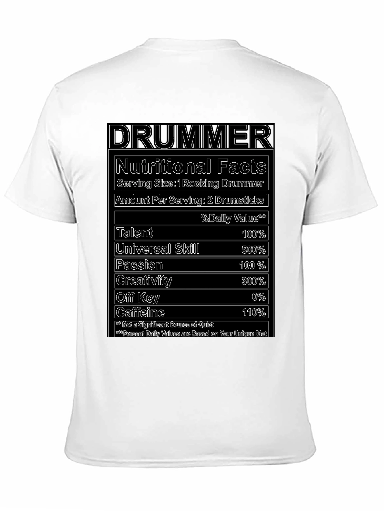 Drummer Nutritional Facts T-Shirt