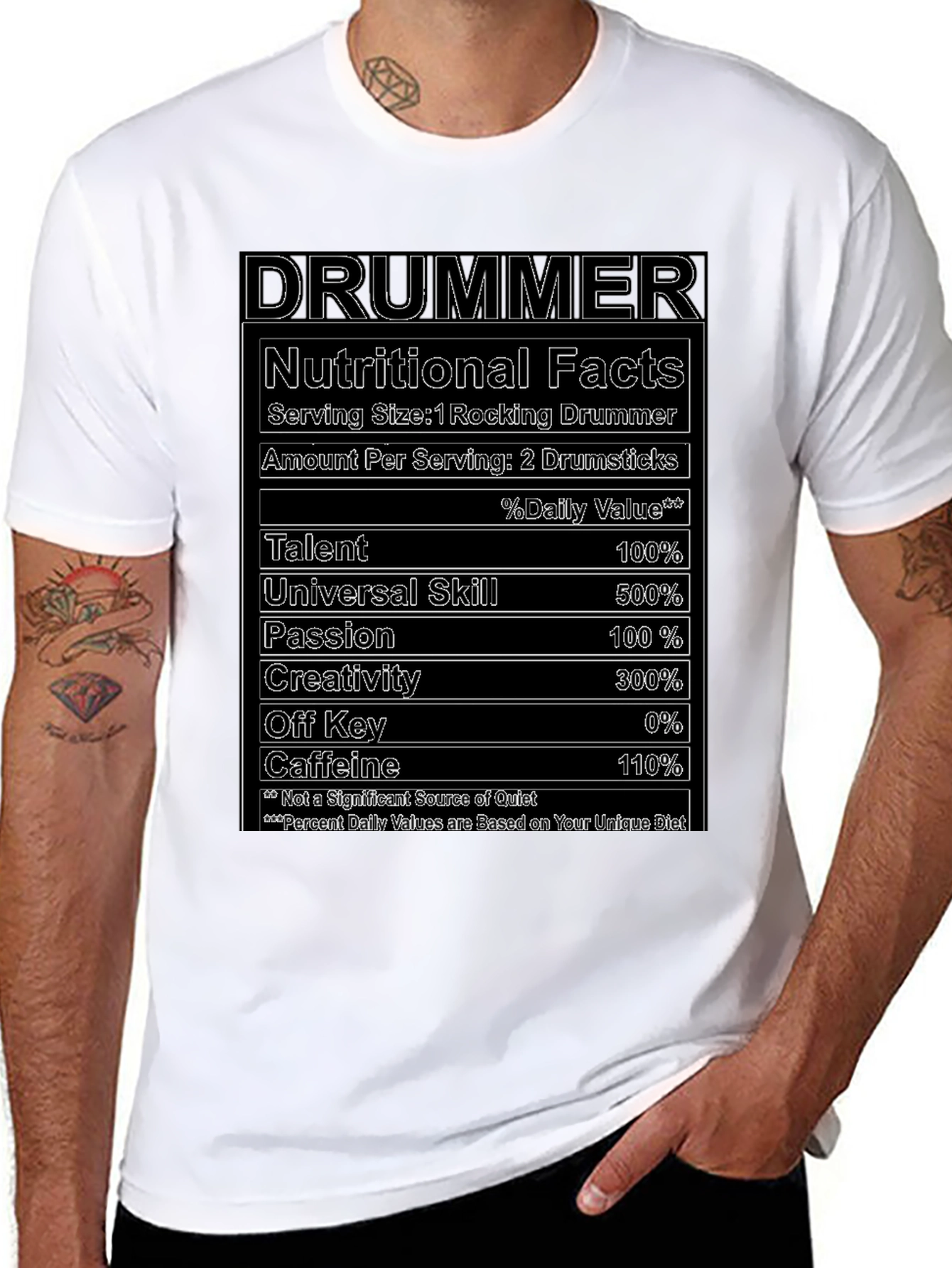 Drummer Nutritional Facts T-Shirt