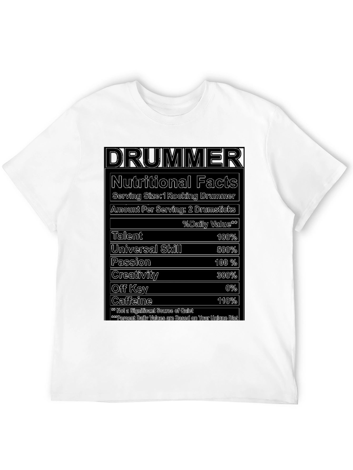 Drummer Nutritional Facts T-Shirt