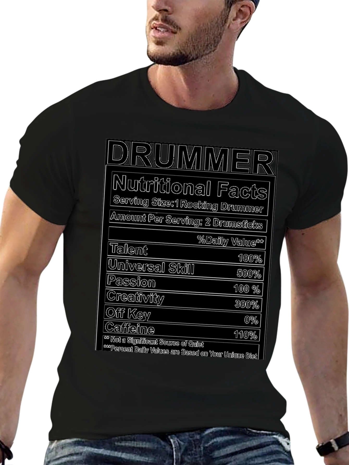 Drummer Nutritional Facts T-Shirt