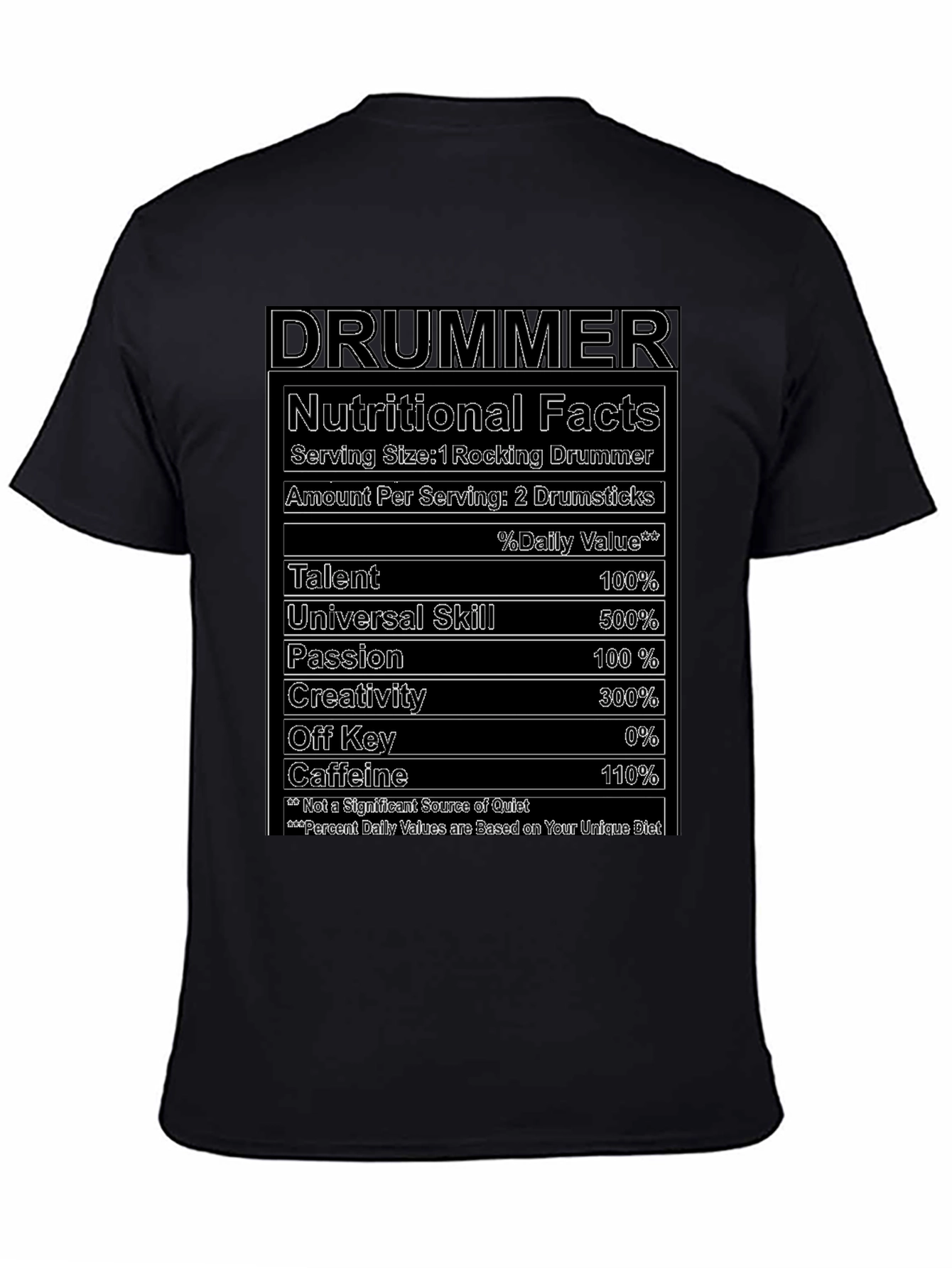 Drummer Nutritional Facts T-Shirt