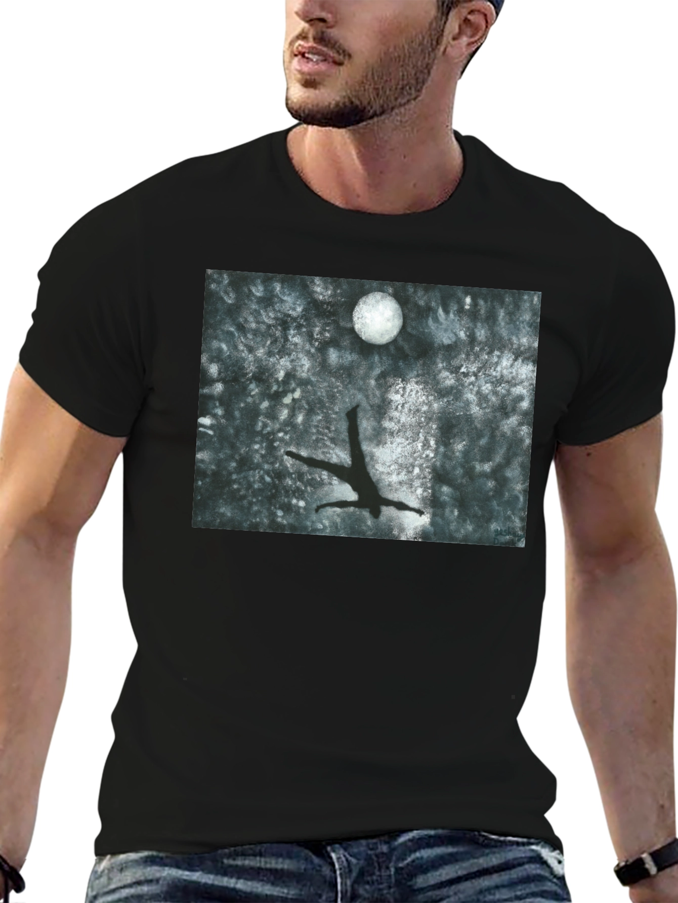 Moonlit Dive T-Shirt - Artistic Graphic Tee