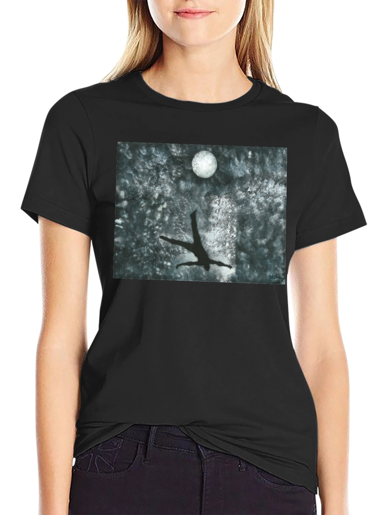 Moonlit Dive T-Shirt - Artistic Graphic Tee