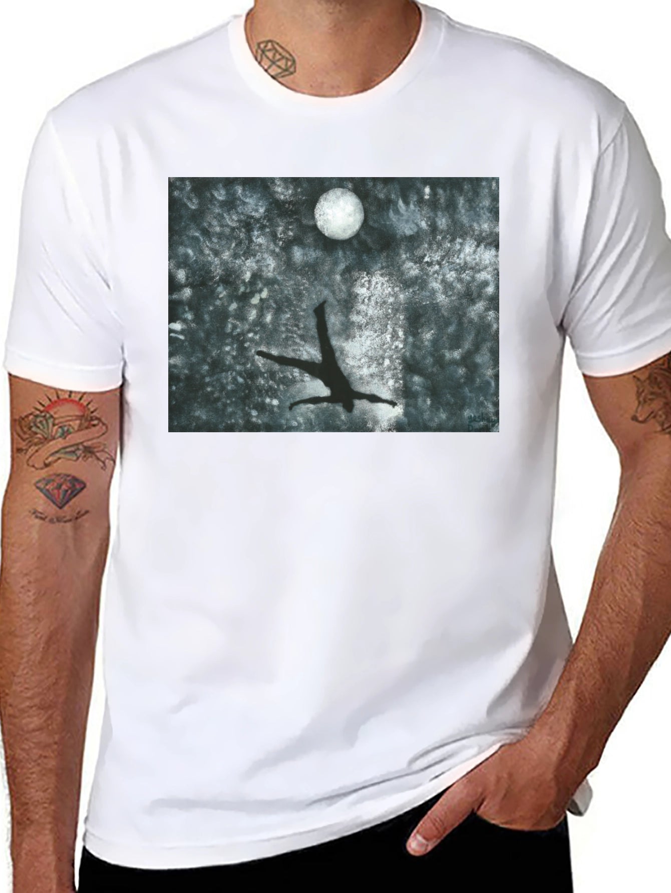 Moonlit Dive T-Shirt - Artistic Graphic Tee