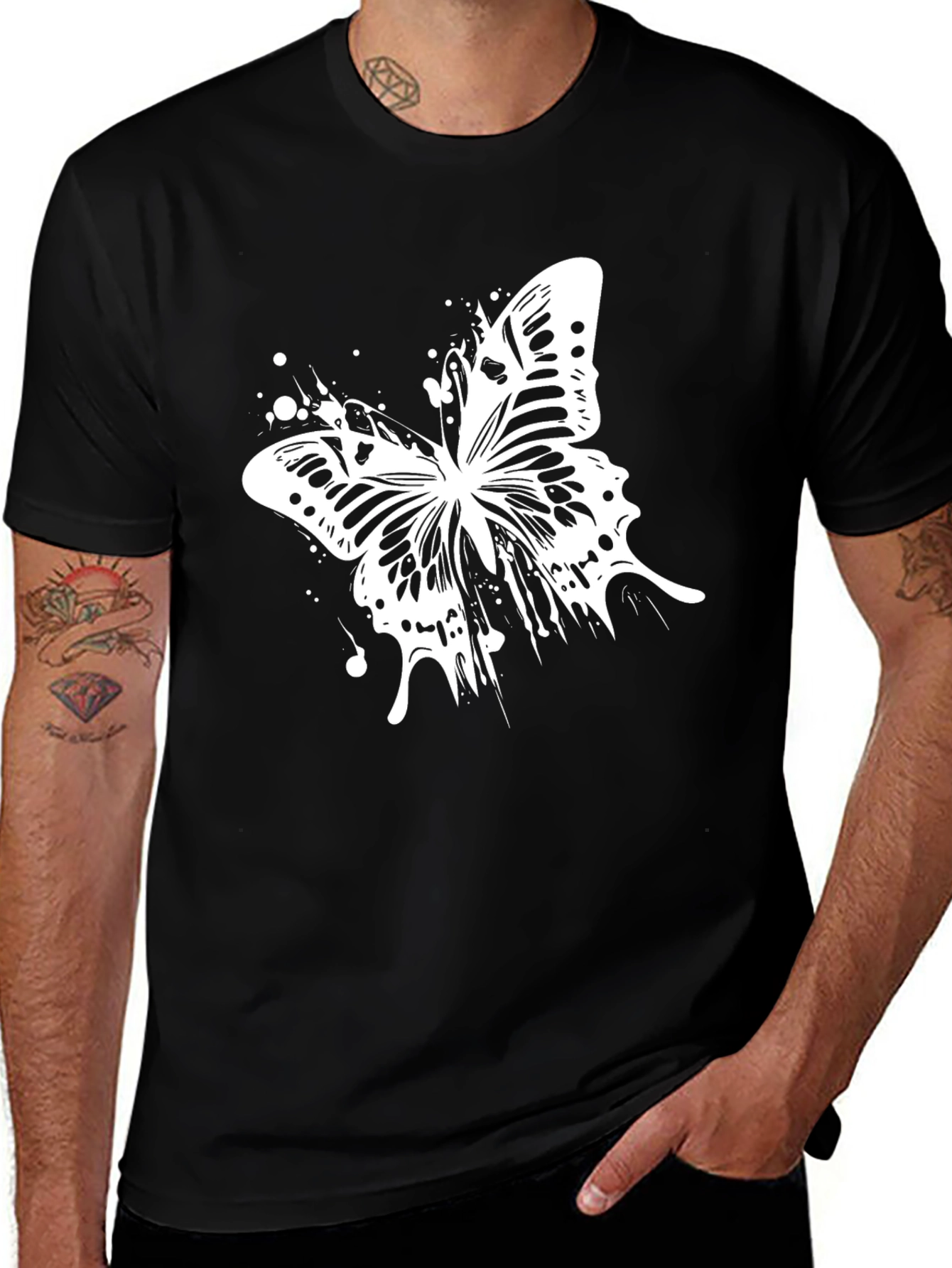 Butterfly Graphic Black T-Shirt