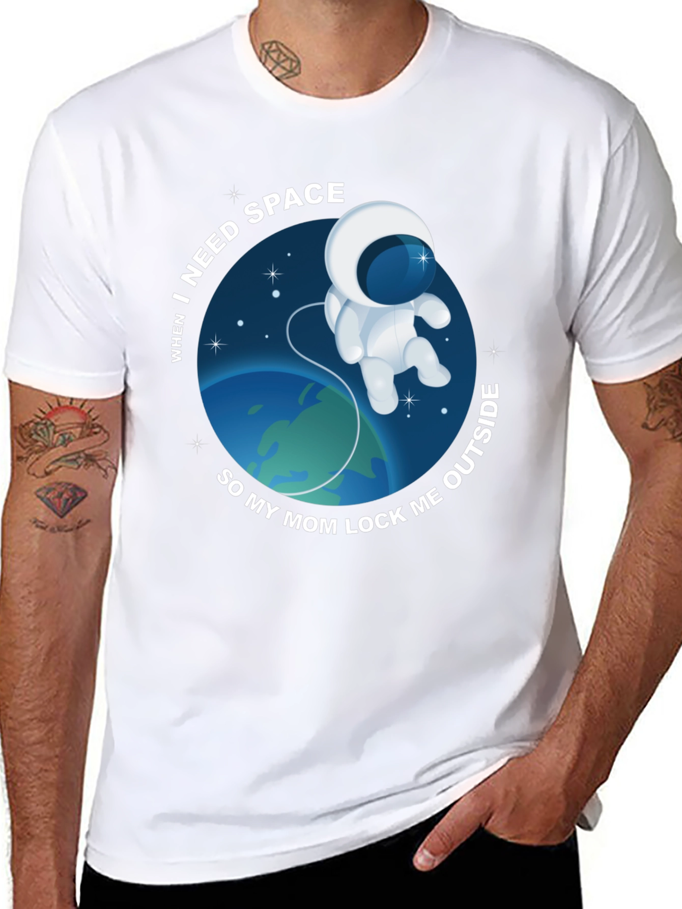 Need Space? Funny Astronaut Graphic Tee