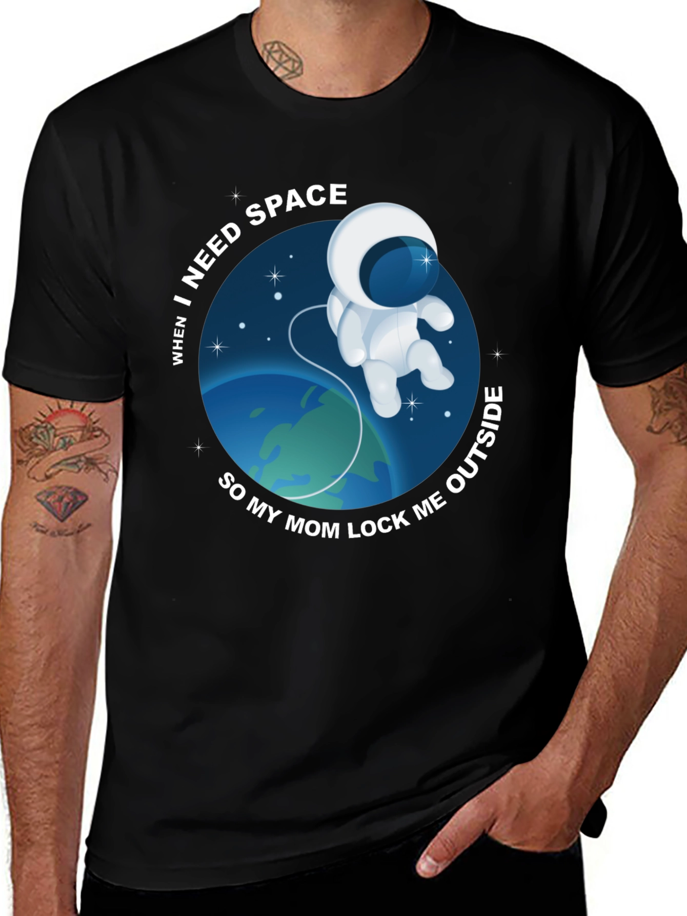 Need Space? Funny Astronaut Graphic Tee