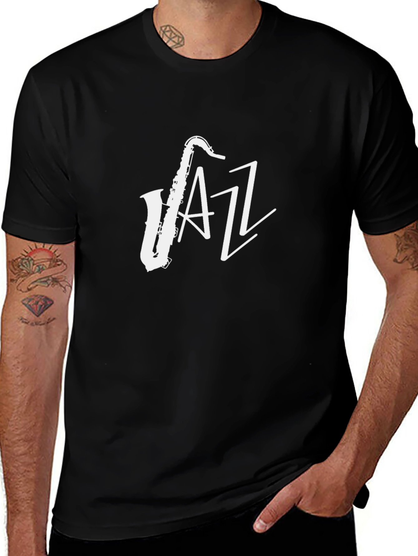 Jazz Saxophone T-Shirt - Black Cotton Tee