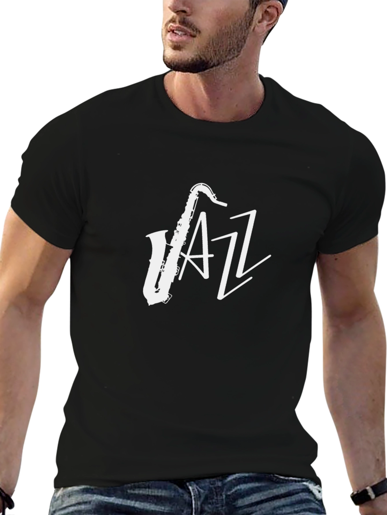 Jazz Saxophone T-Shirt - Black Cotton Tee