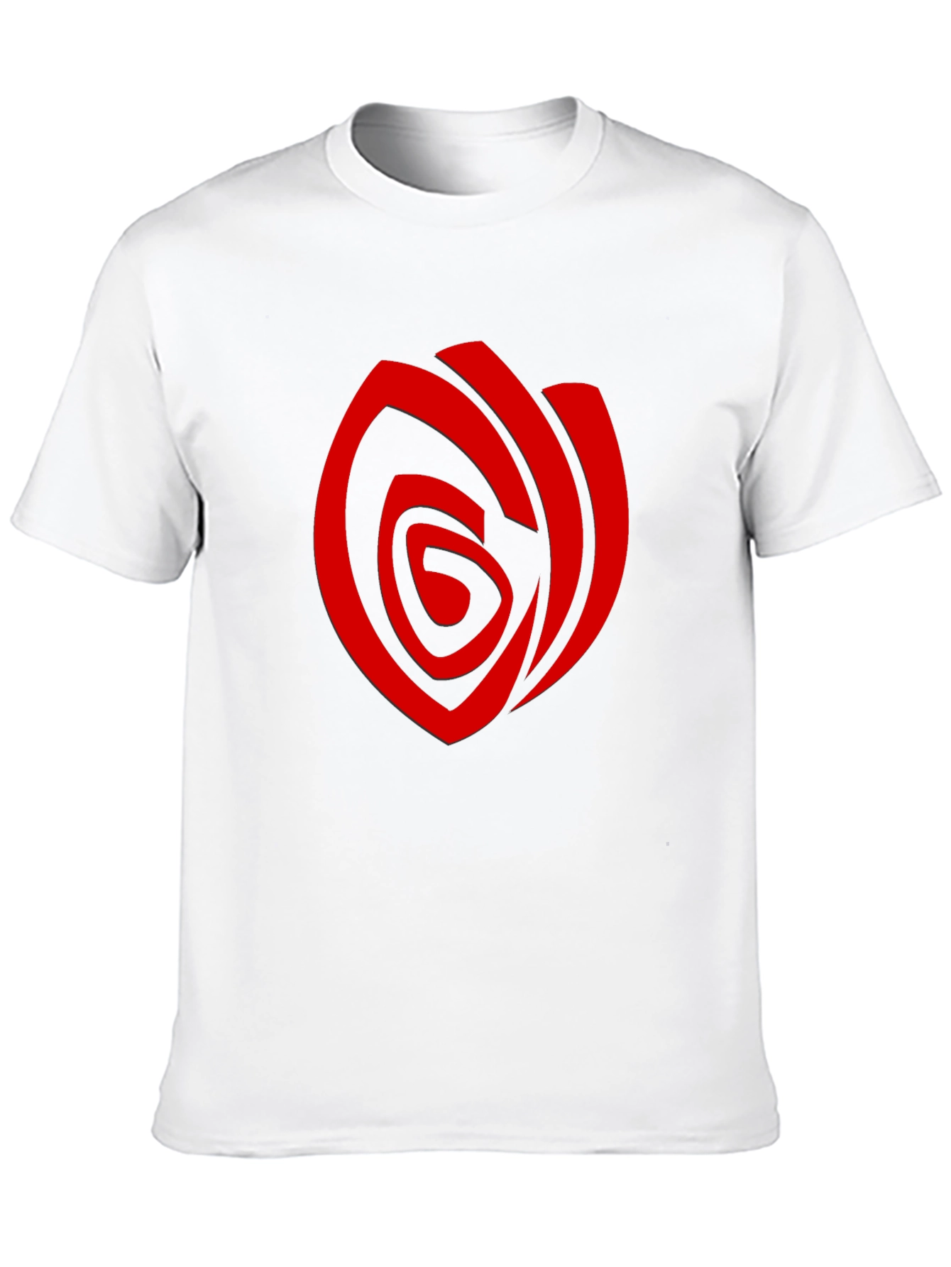 Mens Black T-Shirt with Red Abstract Rose Graphic