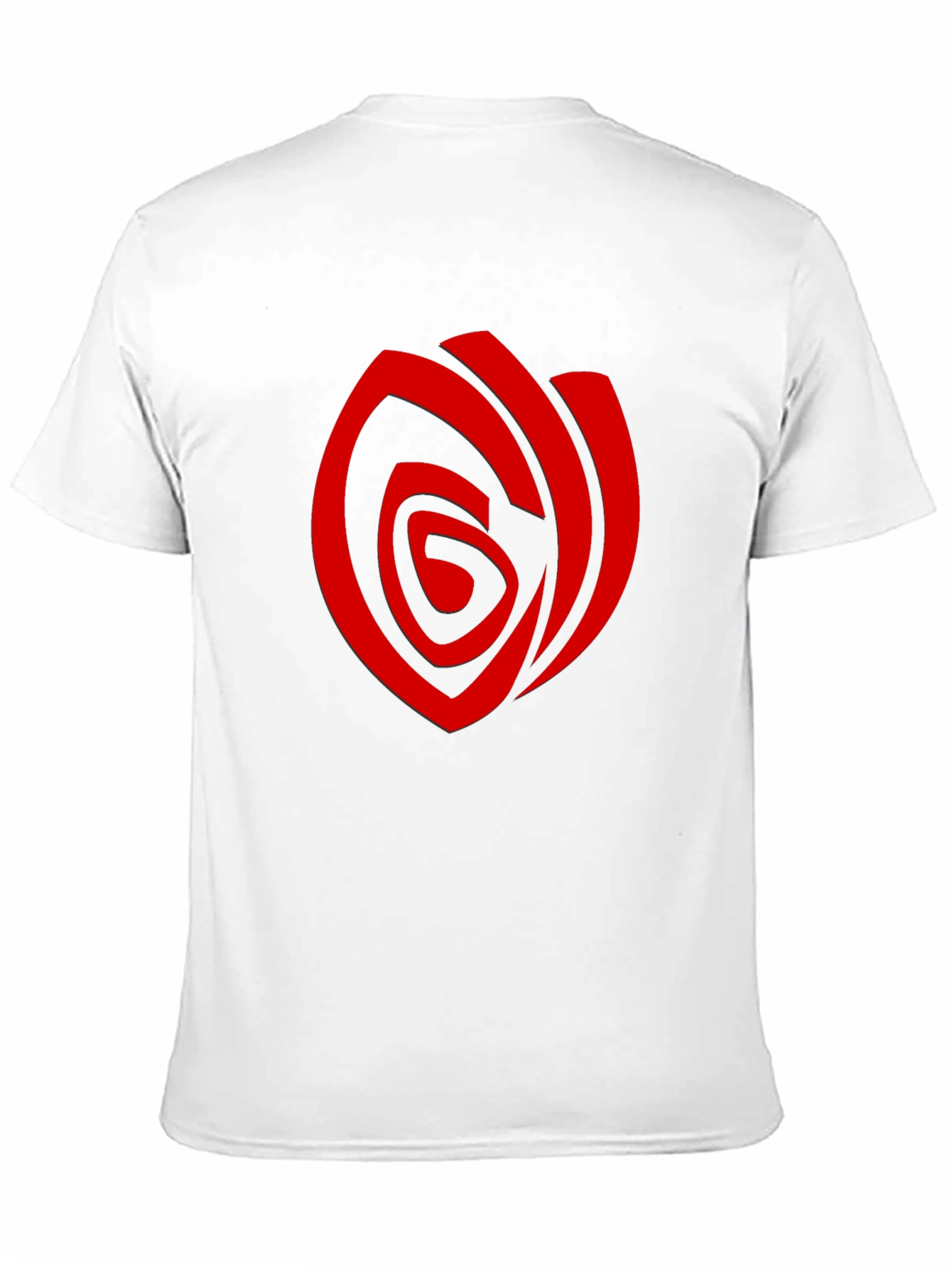 Mens Black T-Shirt with Red Abstract Rose Graphic