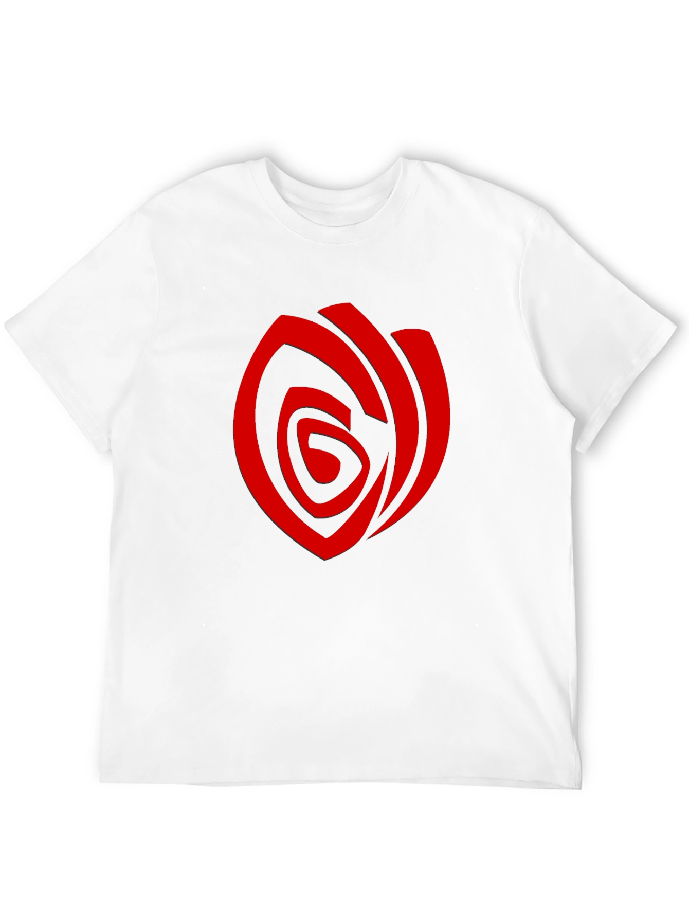 Mens Black T-Shirt with Red Abstract Rose Graphic