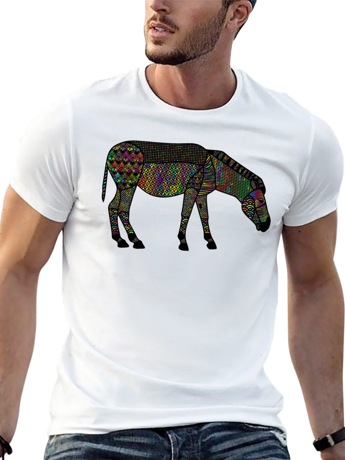 Abstract Zebra Graphic Tee - Unique Animal Print Shirt