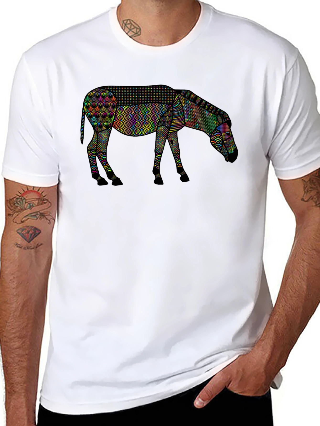 Abstract Zebra Graphic Tee - Unique Animal Print Shirt