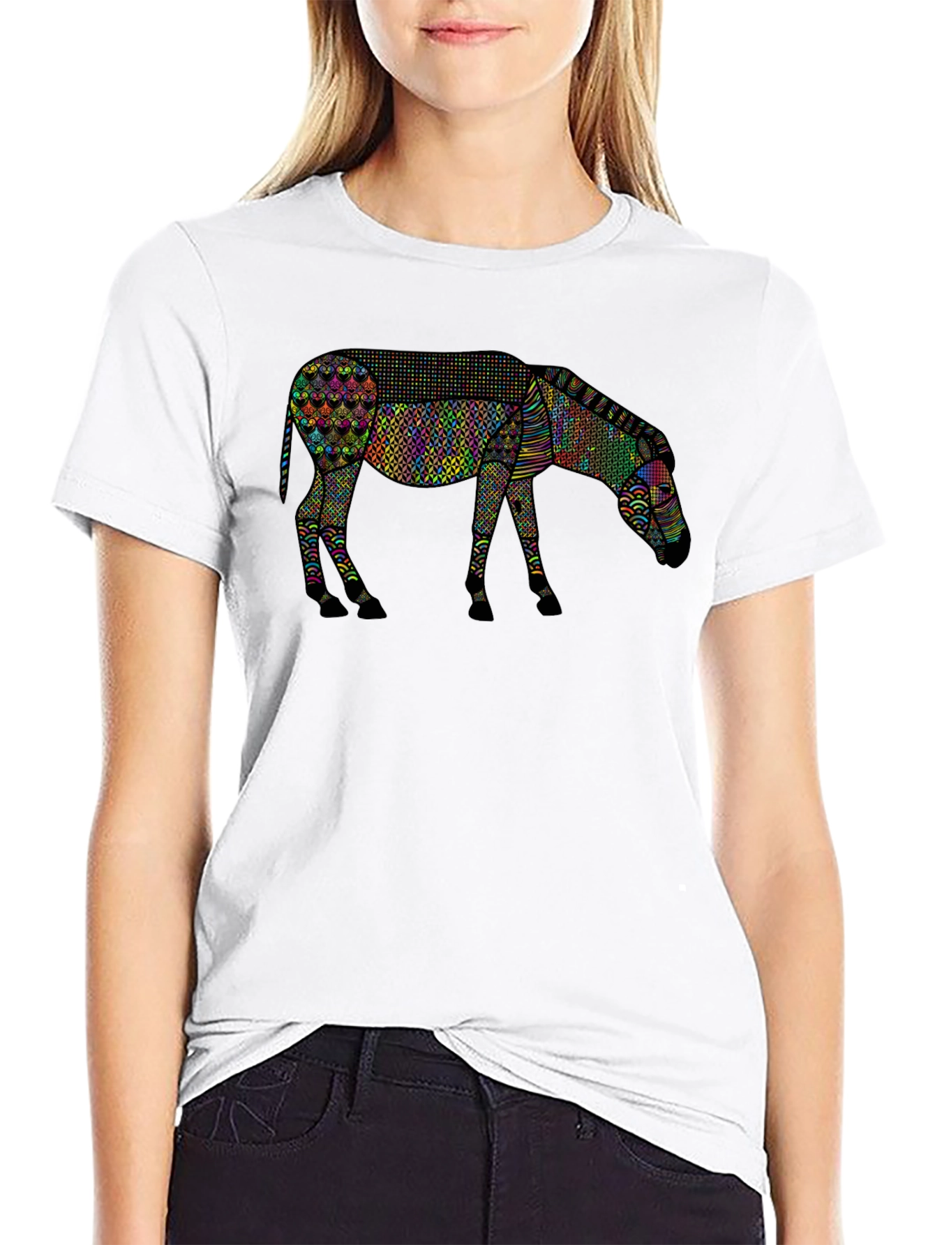 Abstract Zebra Graphic Tee - Unique Animal Print Shirt