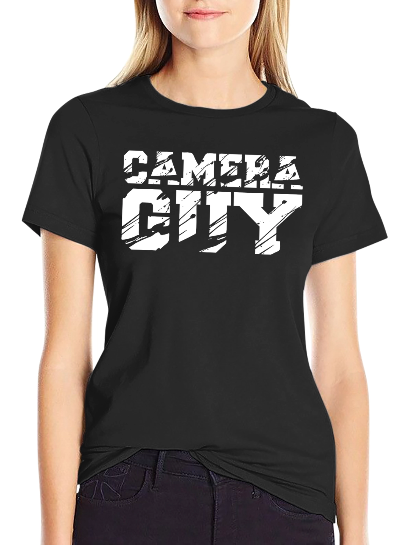 Camera City Graphic T-Shirt - Black Cotton Tee