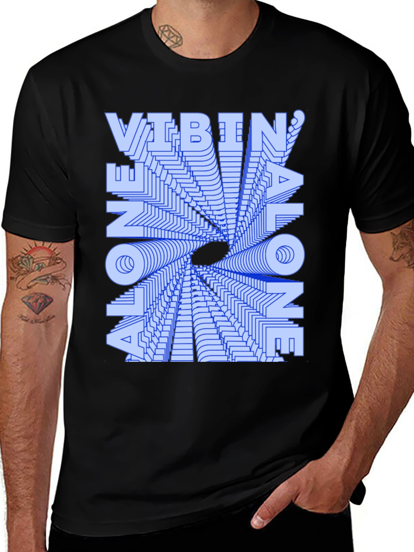 Vibin Alone Graphic T-Shirt - Trendy and Unique