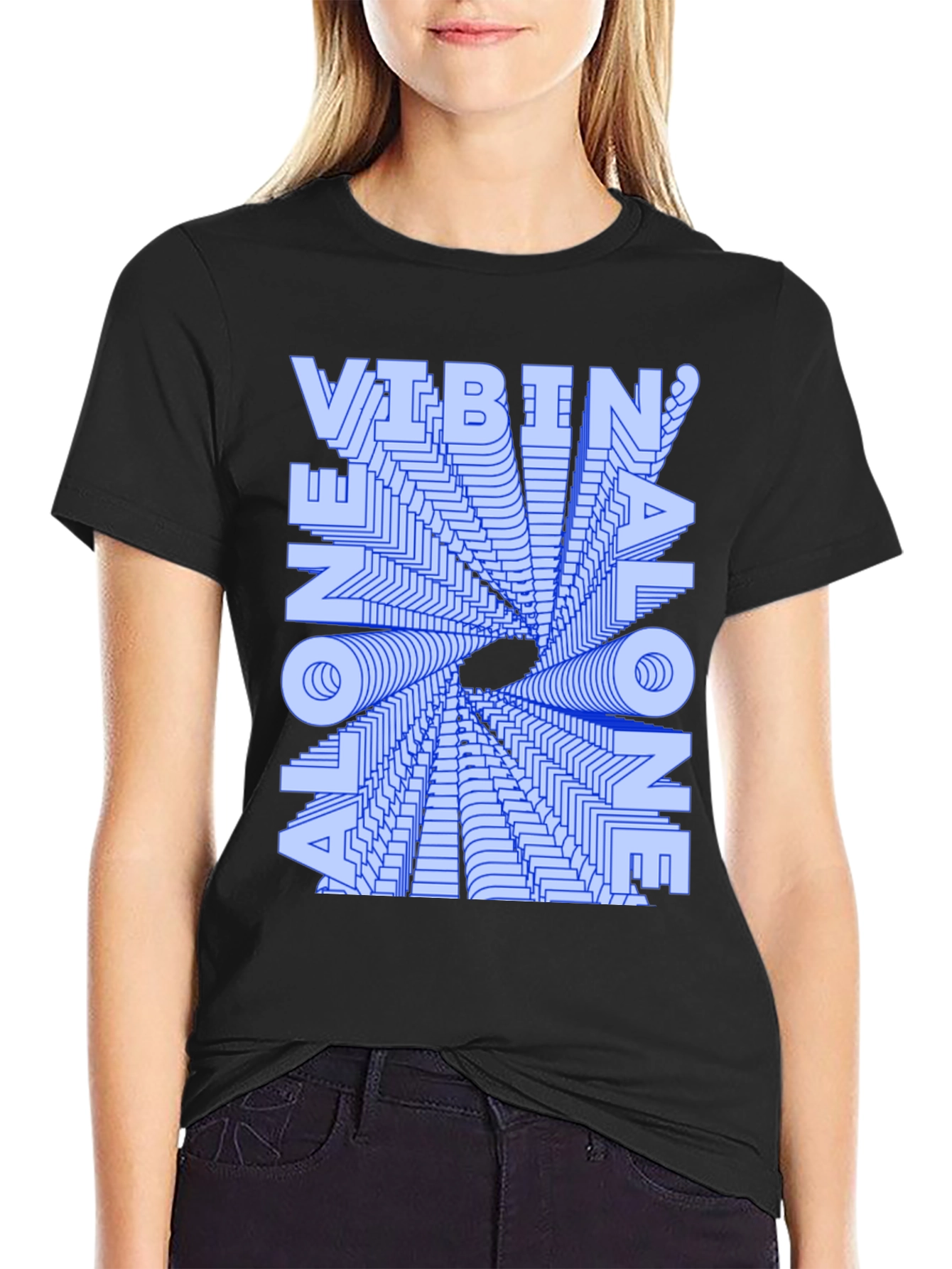 Vibin Alone Graphic T-Shirt - Trendy and Unique
