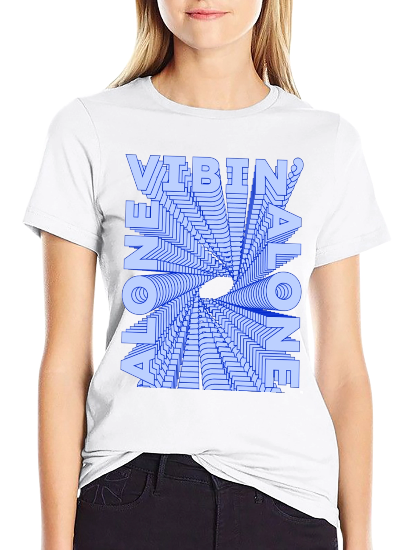 Vibin Alone Graphic T-Shirt - Trendy and Unique