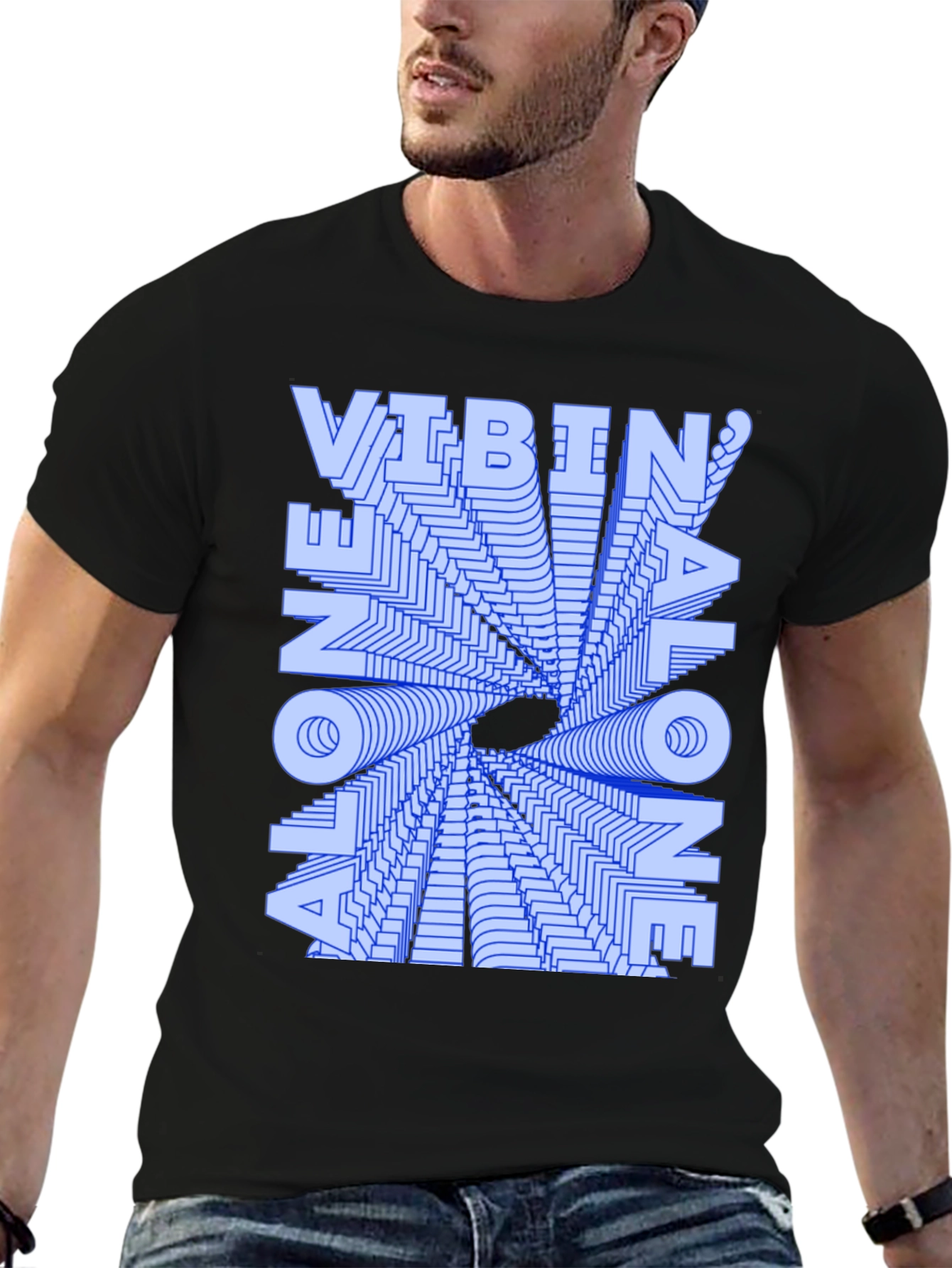 Vibin Alone Graphic T-Shirt - Trendy and Unique
