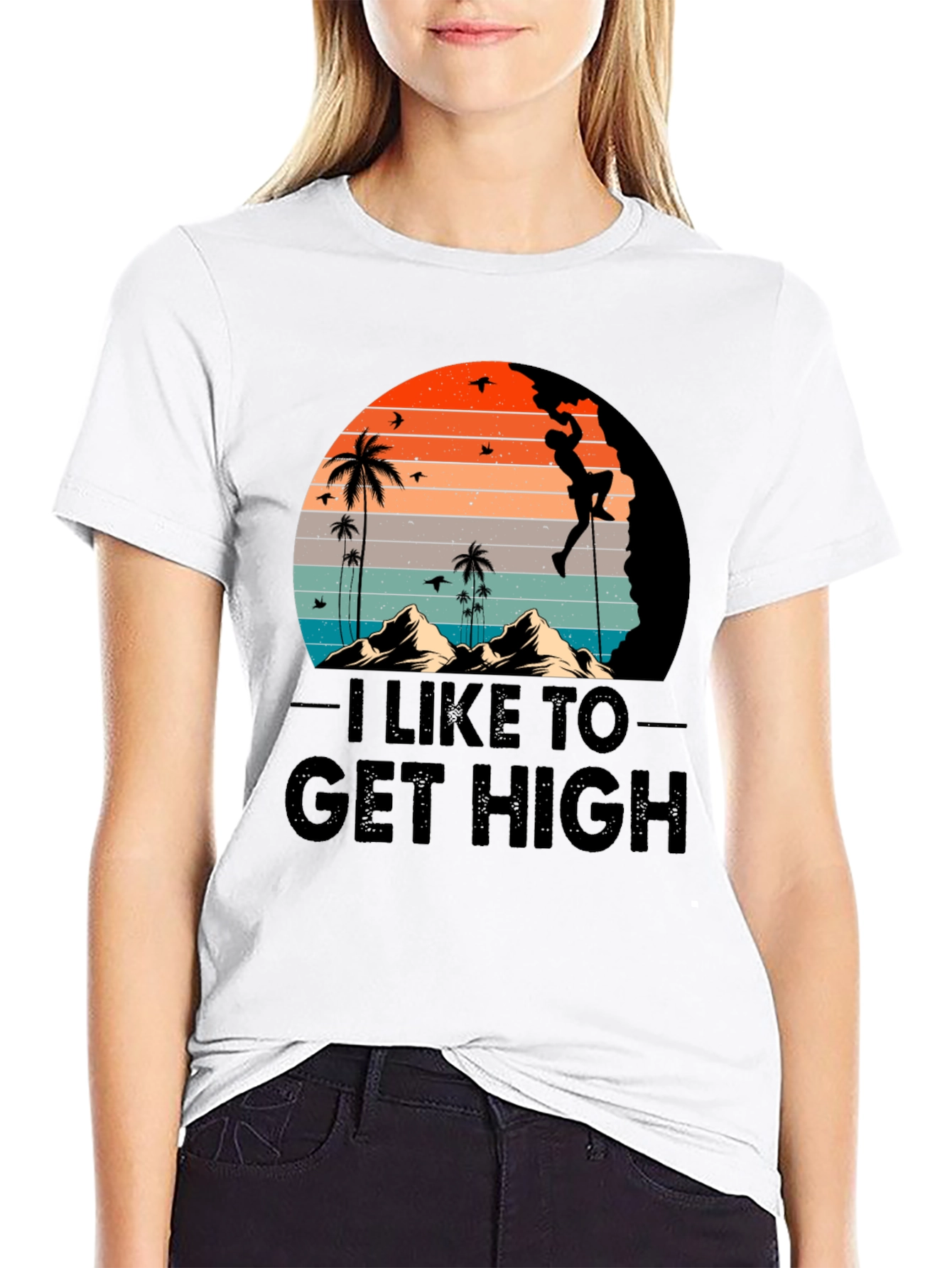I Like to Get High Climbing Graphic T-Shirt