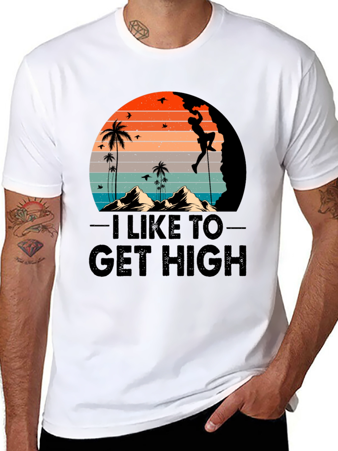 I Like to Get High Climbing Graphic T-Shirt