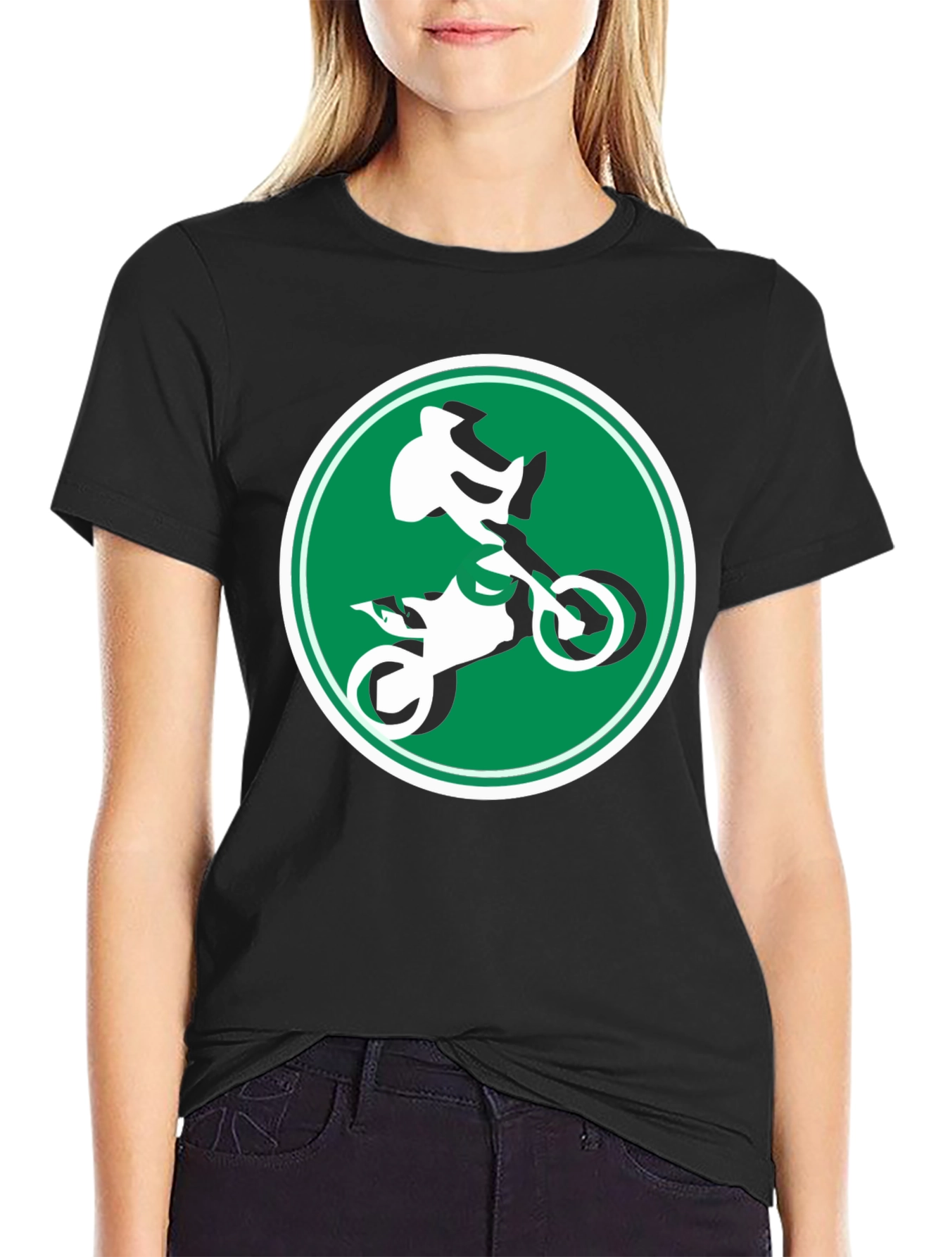 Motocross Rider Graphic Tee - Black Cotton T-Shirt